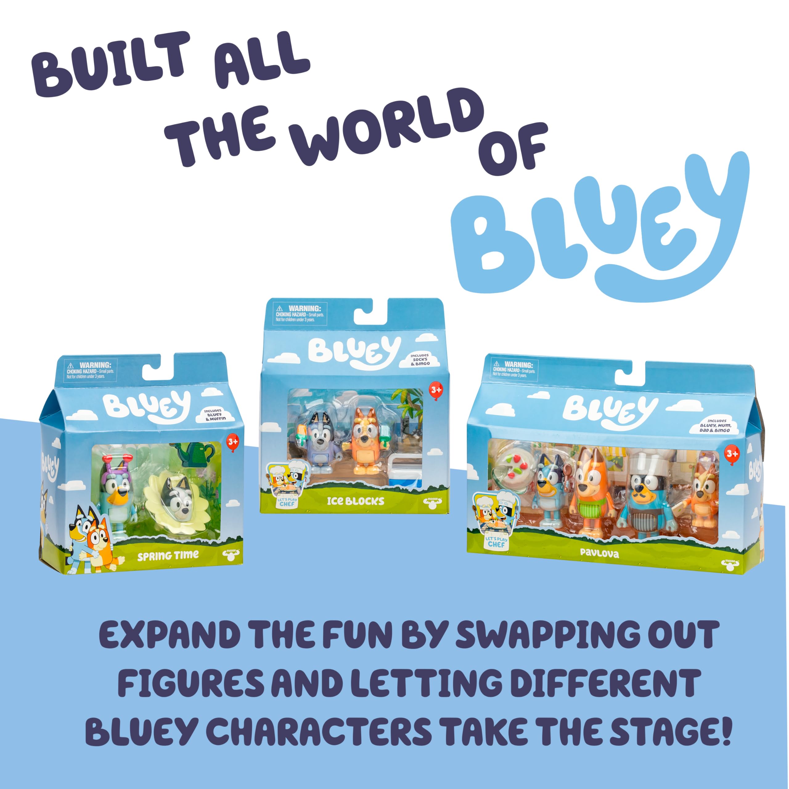 Bluey It's Time For Pavlova 4 Pack Figure Set - 2.5-3 Inches Tall | Articulated Limbs 6
