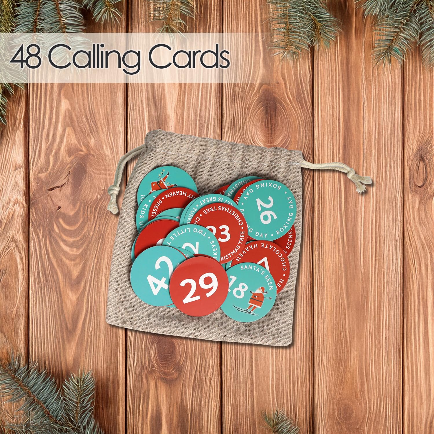 Talking Tables Posing Santa Bingo Game, 100 Sheets Score Pad, Christmas Family Card Game 3