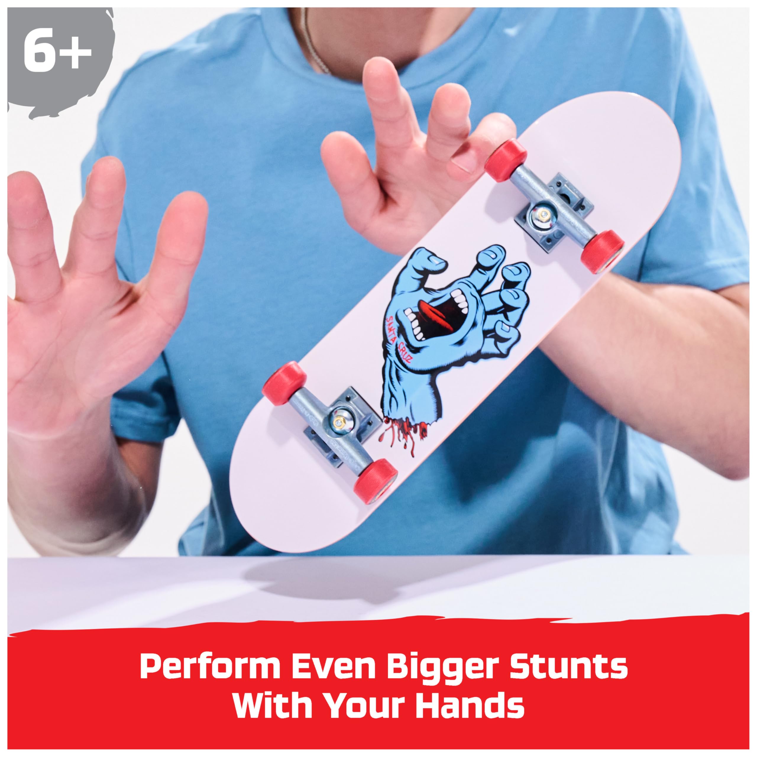 Tech Deck Santa Cruz Handboard - Authentic Mini Skateboard for Kids 6+ 7