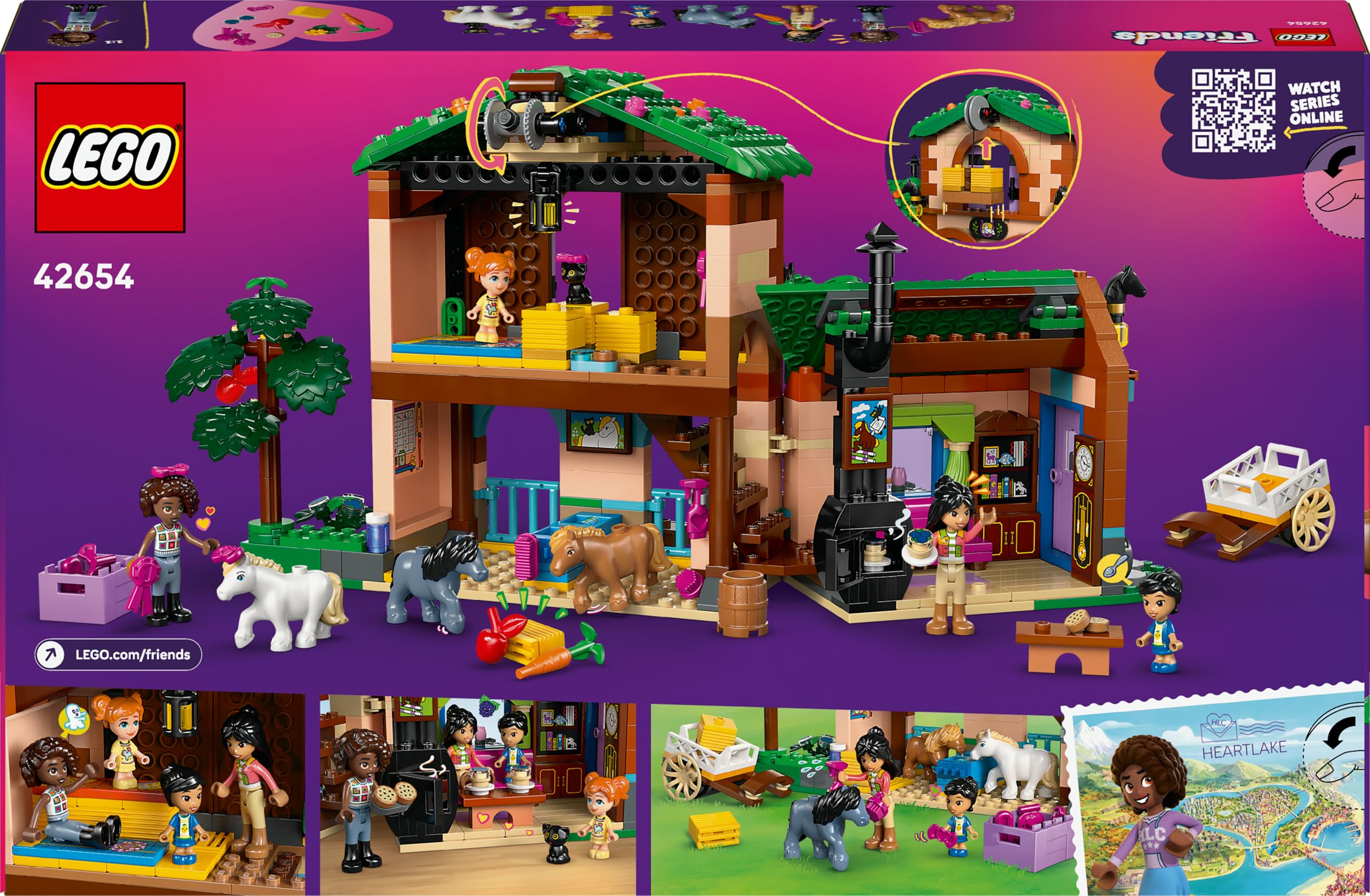 LEGO Friends Pony Ranch & Stable Toy - Building Set with 4 Mini Dolls, 3 Ponies, Cat Figure & Cart for Kids 7+ 5