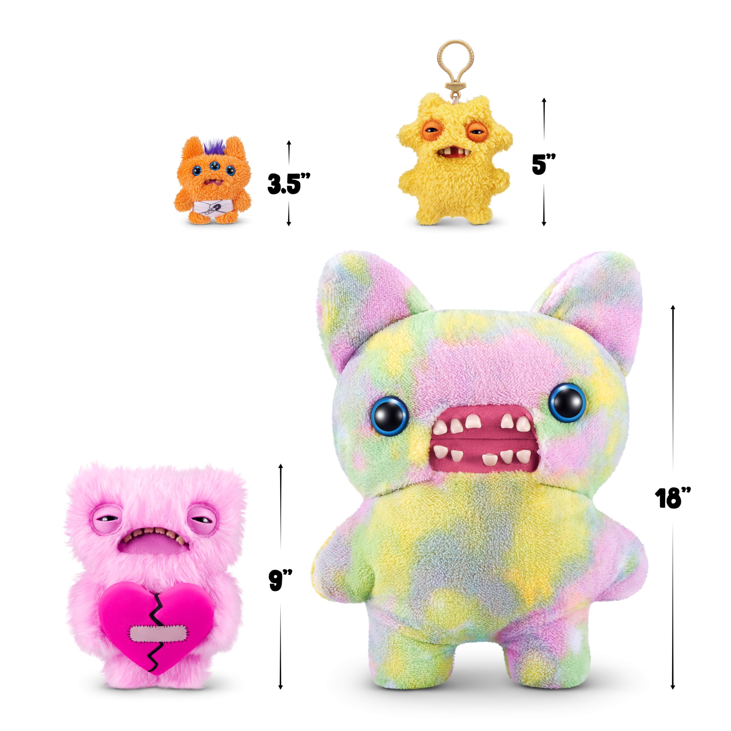 Fuggler Love Fugg by ZURU - Peculiar Plush Collectible with Human-Like Teeth, Pink Wide Eyed Weirdo 7