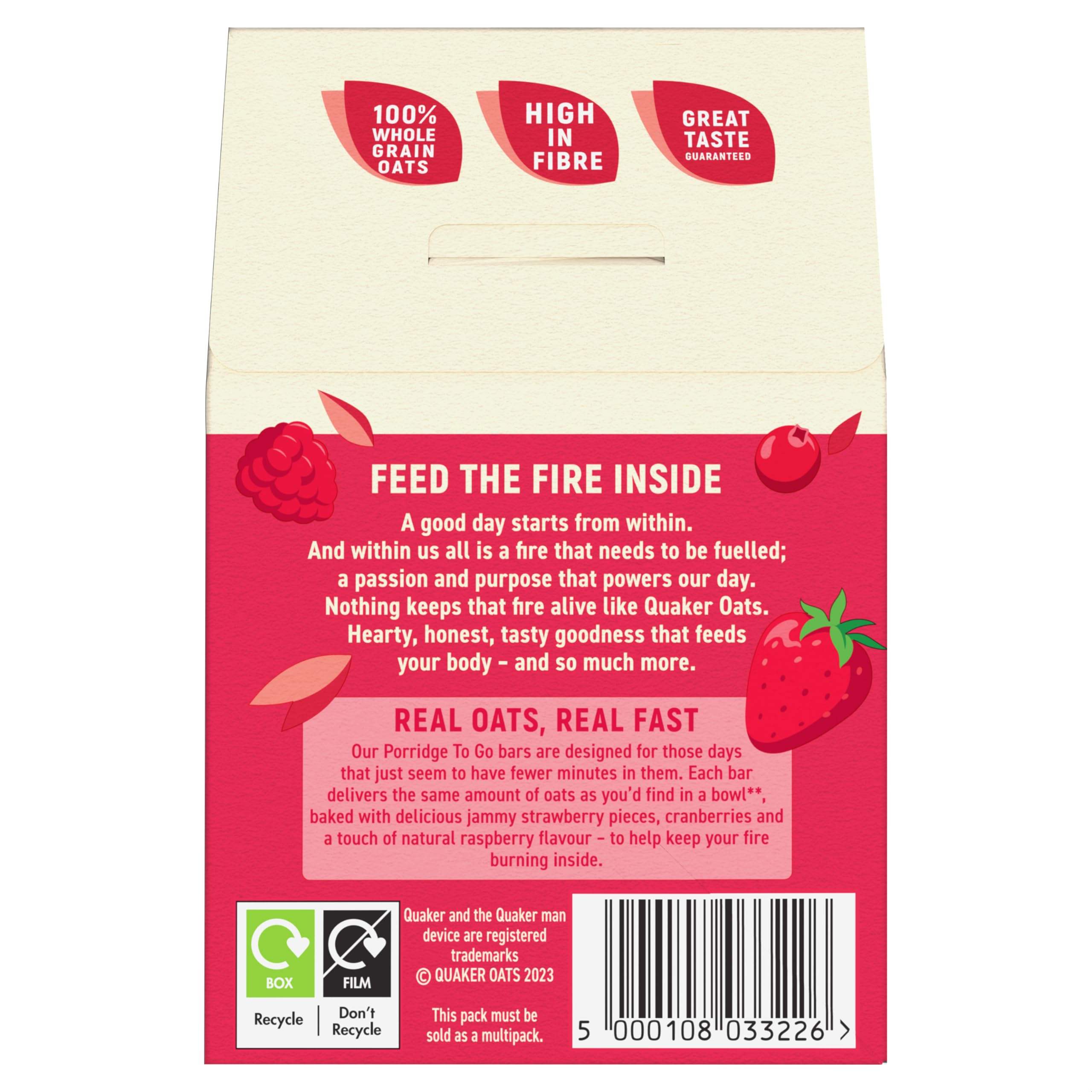 Quaker - Mixed Berries Porridge To Go Breakfast Bars 2x55 g 6