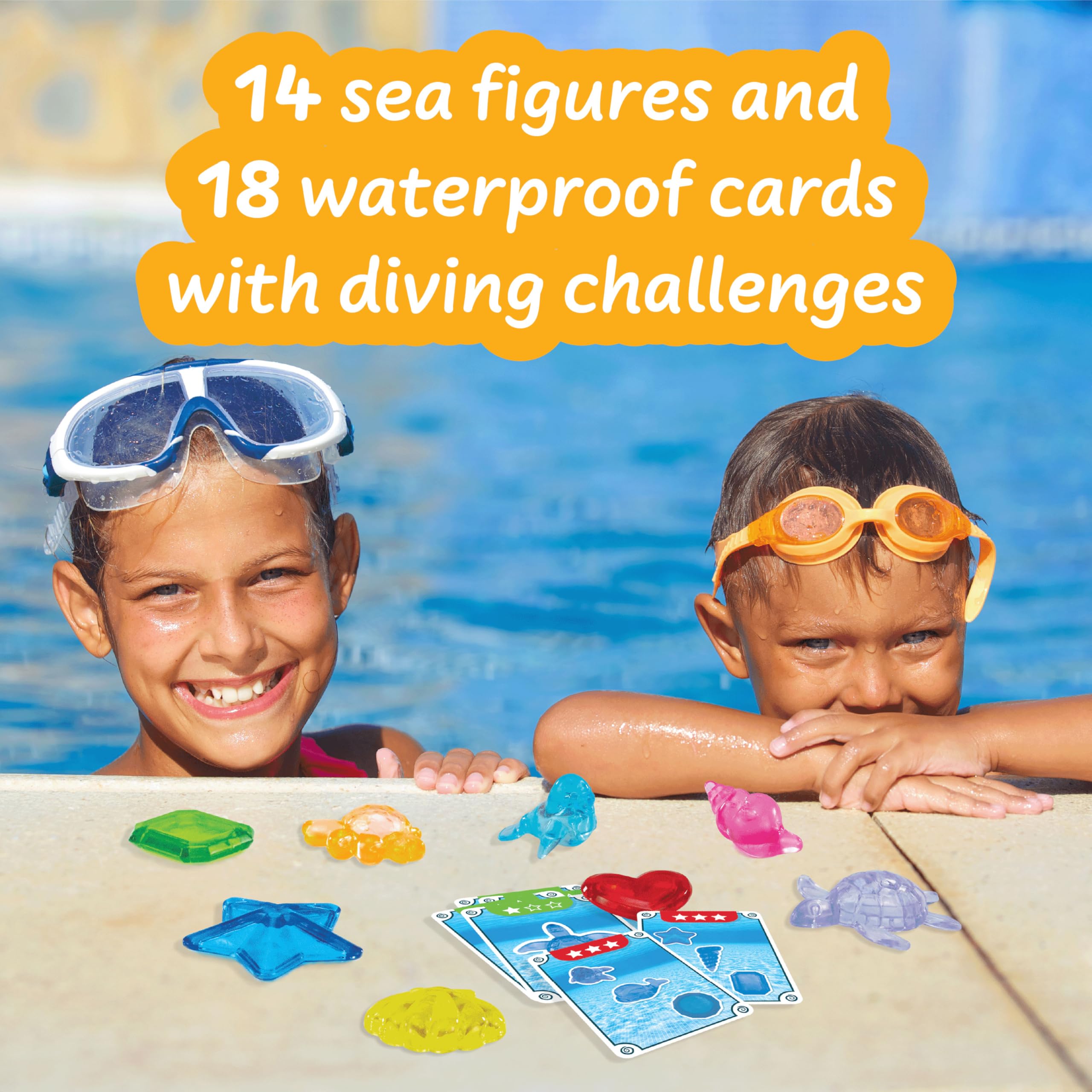 Science4you Water Games for Kids - 14 Sea Figures & 18 Waterproof Cards Pool Playset 4