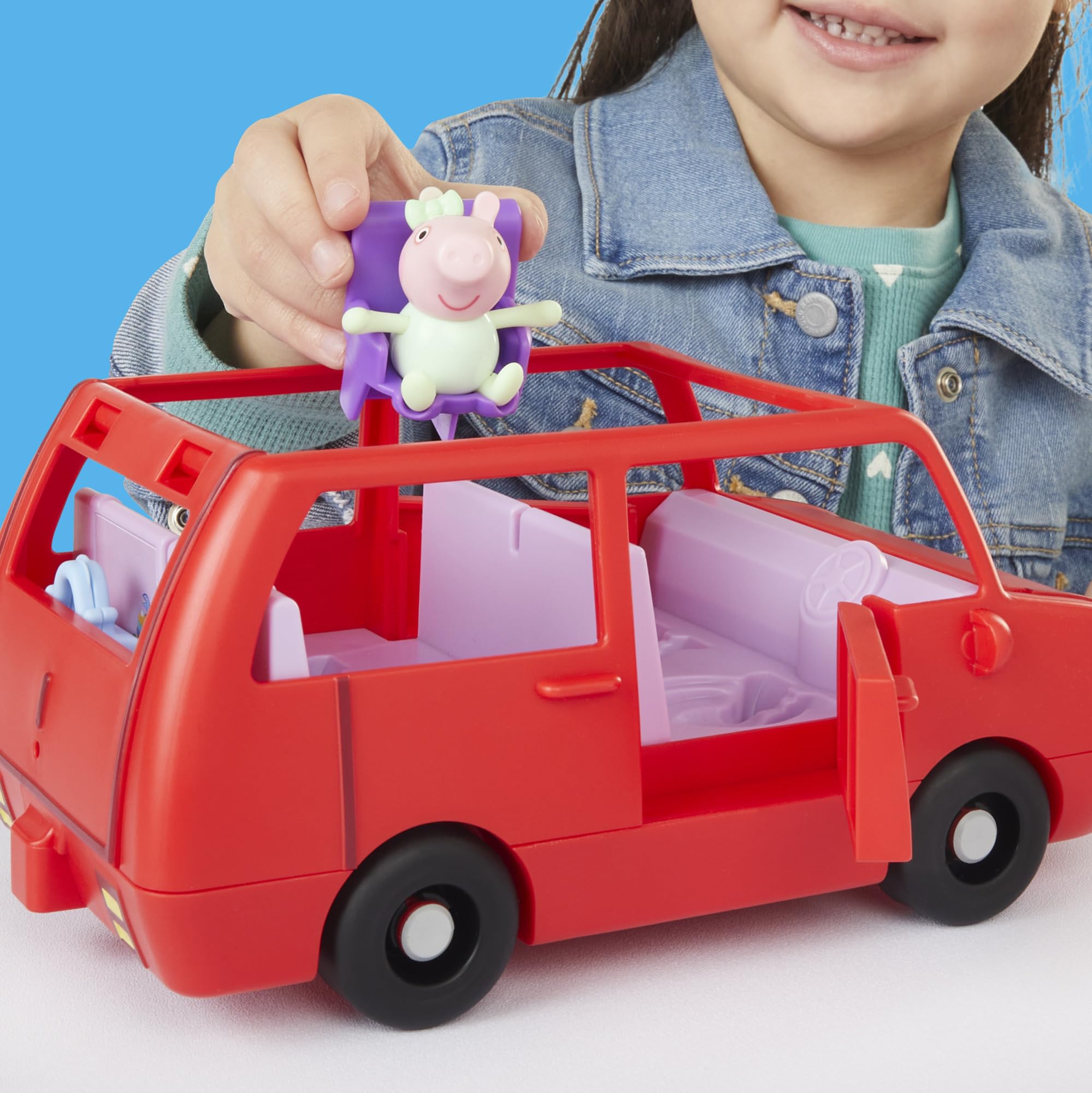 Peppa Pig Big Family Car Playset - Red Vehicle with Peppa & Baby Evie Figures 5