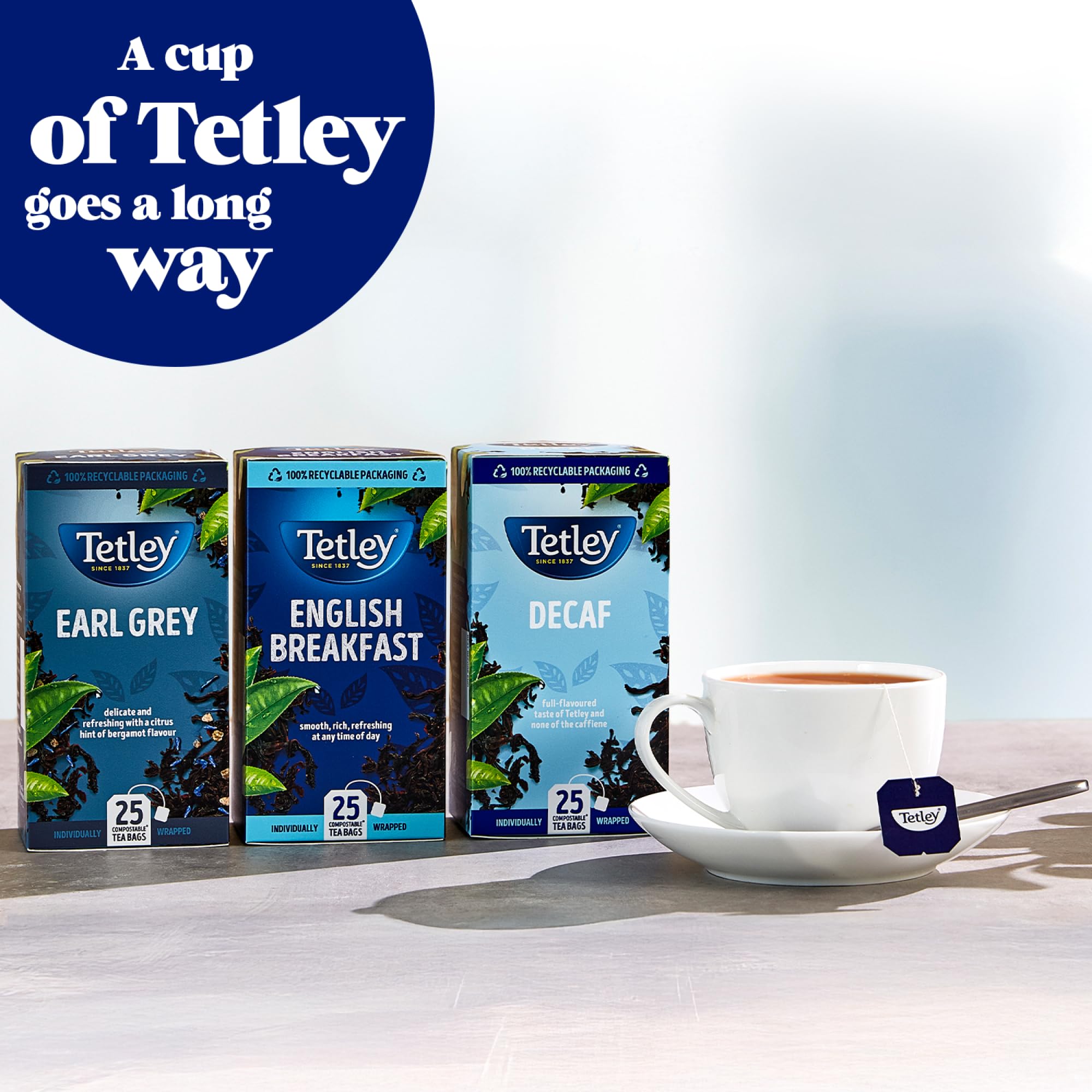 Tetley Everyday Original Decaf Black Tea Bags - Smooth Decaf Blend, Rainforest Alliance Certified | 25 Count (Pack of 1) 4