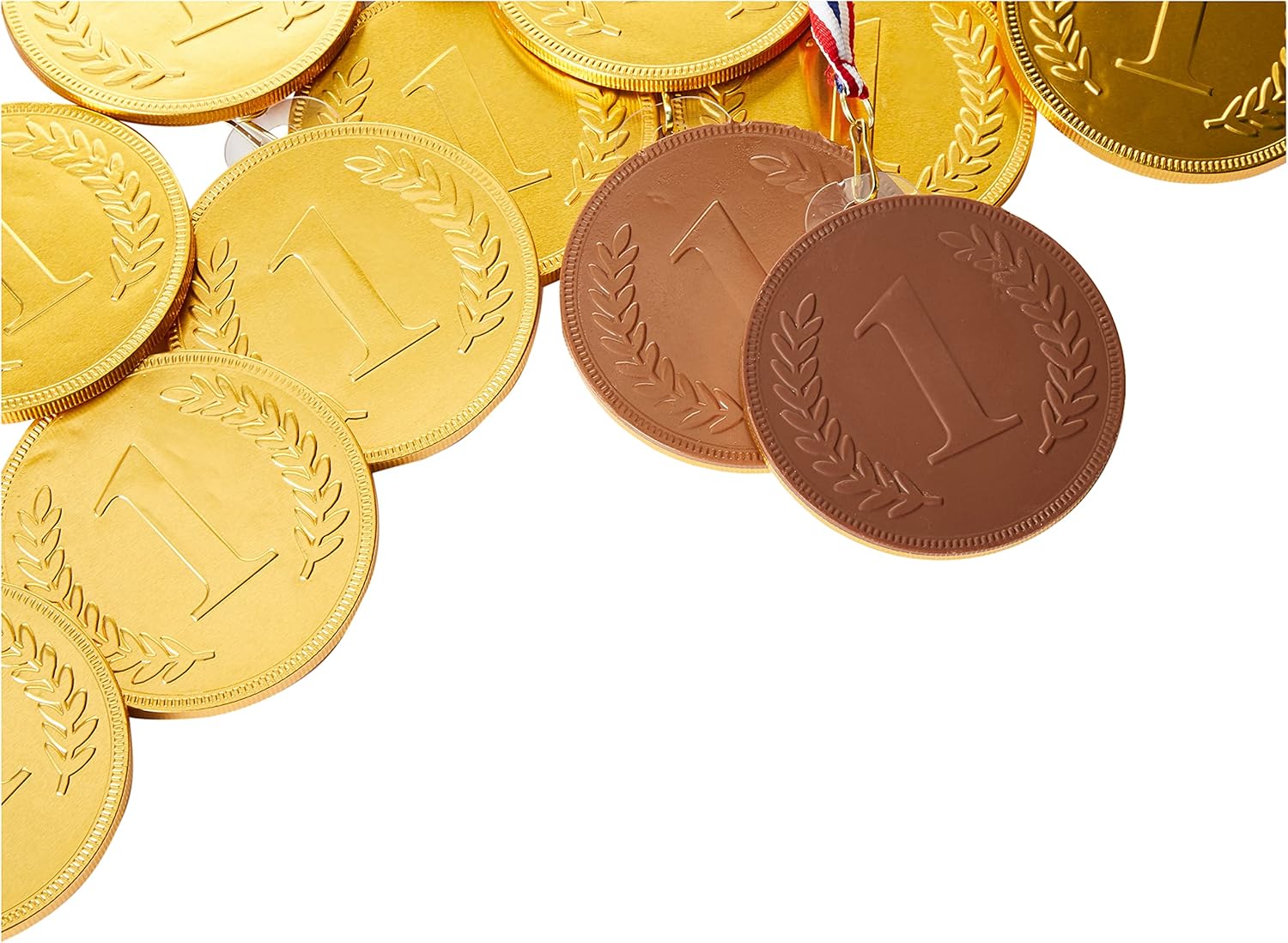 Steenland Chocolate - Belgian Chocolate Gold Foiled Medals with Ribbon (Pack of 10) 5