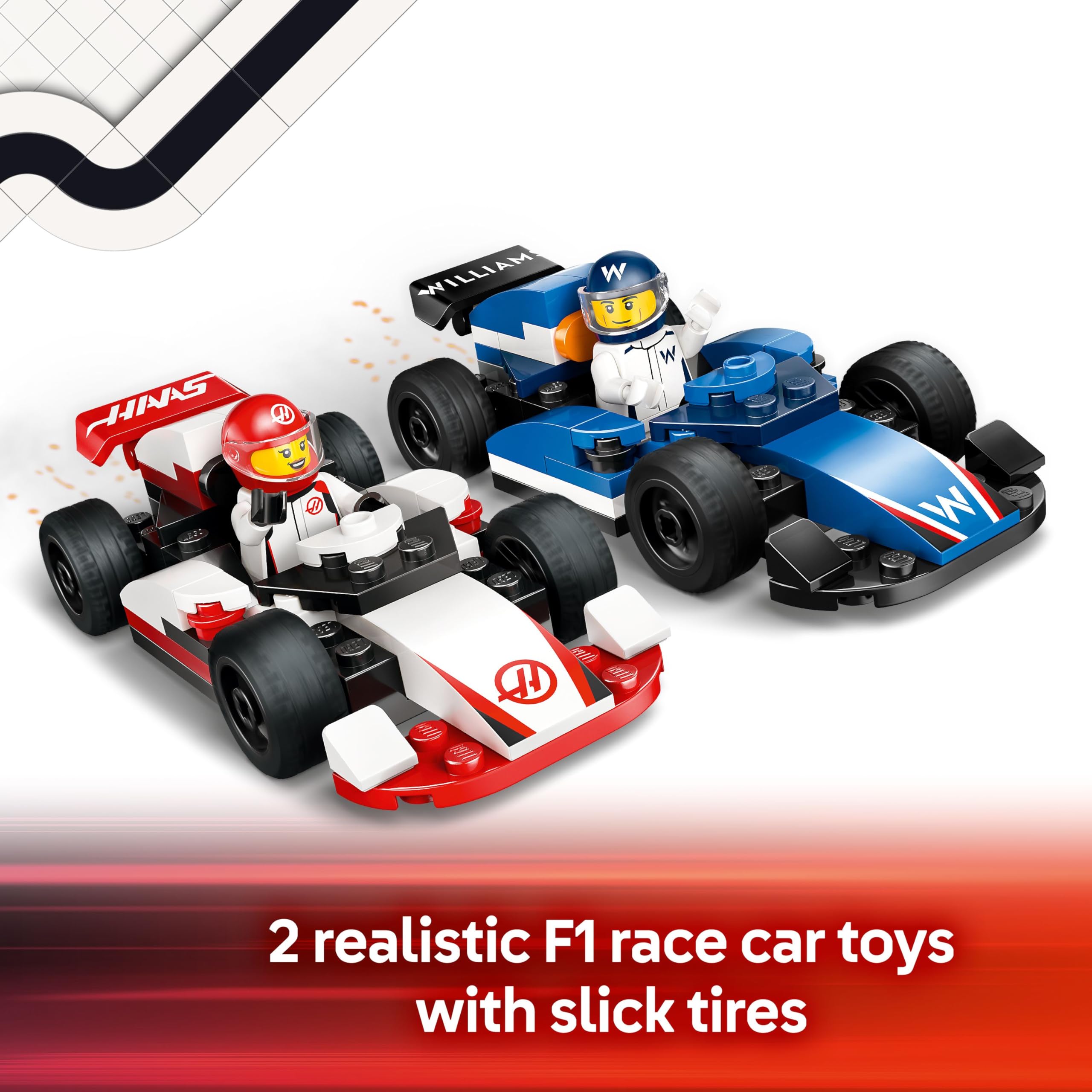 LEGO City F1 Williams Racing & Haas F1 Race Cars - Toy Formula 1 Building Set for Kids 4+ 11