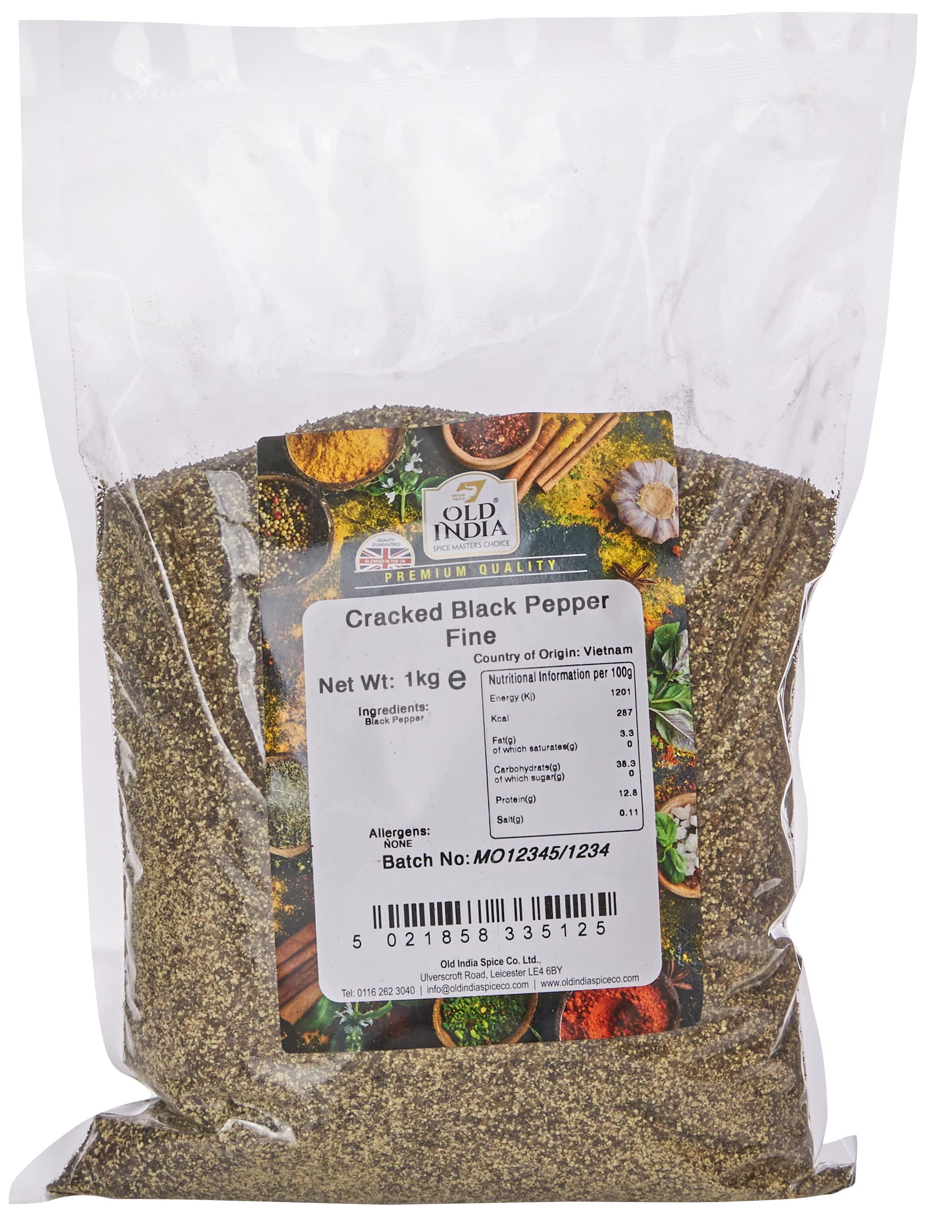 Old India Cracked Black Pepper - 1 kg Whole Spice | Natural & Additive Free 1
