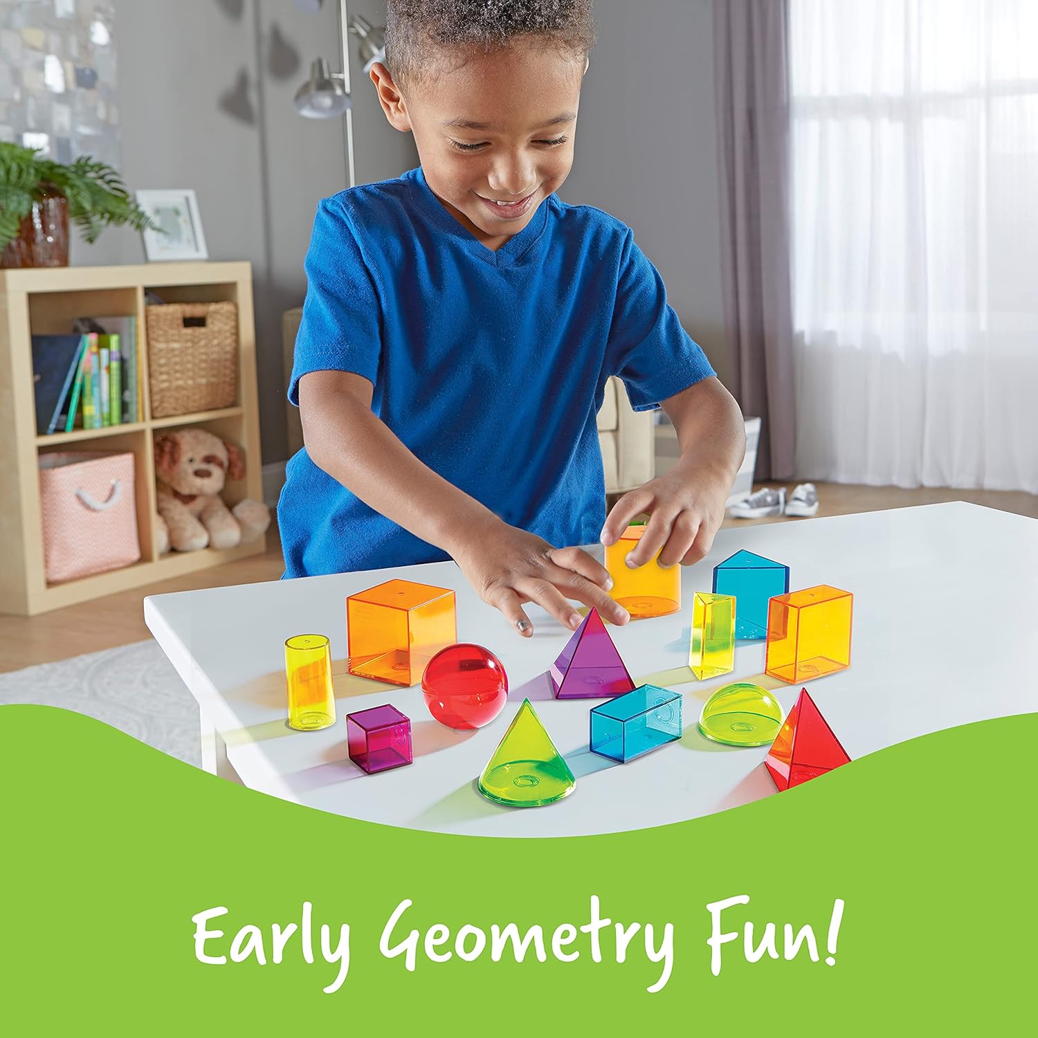 Learning Resources View-Thru Geometric Shapes - Transparent 3D Educational Set for Kids 8-12 6