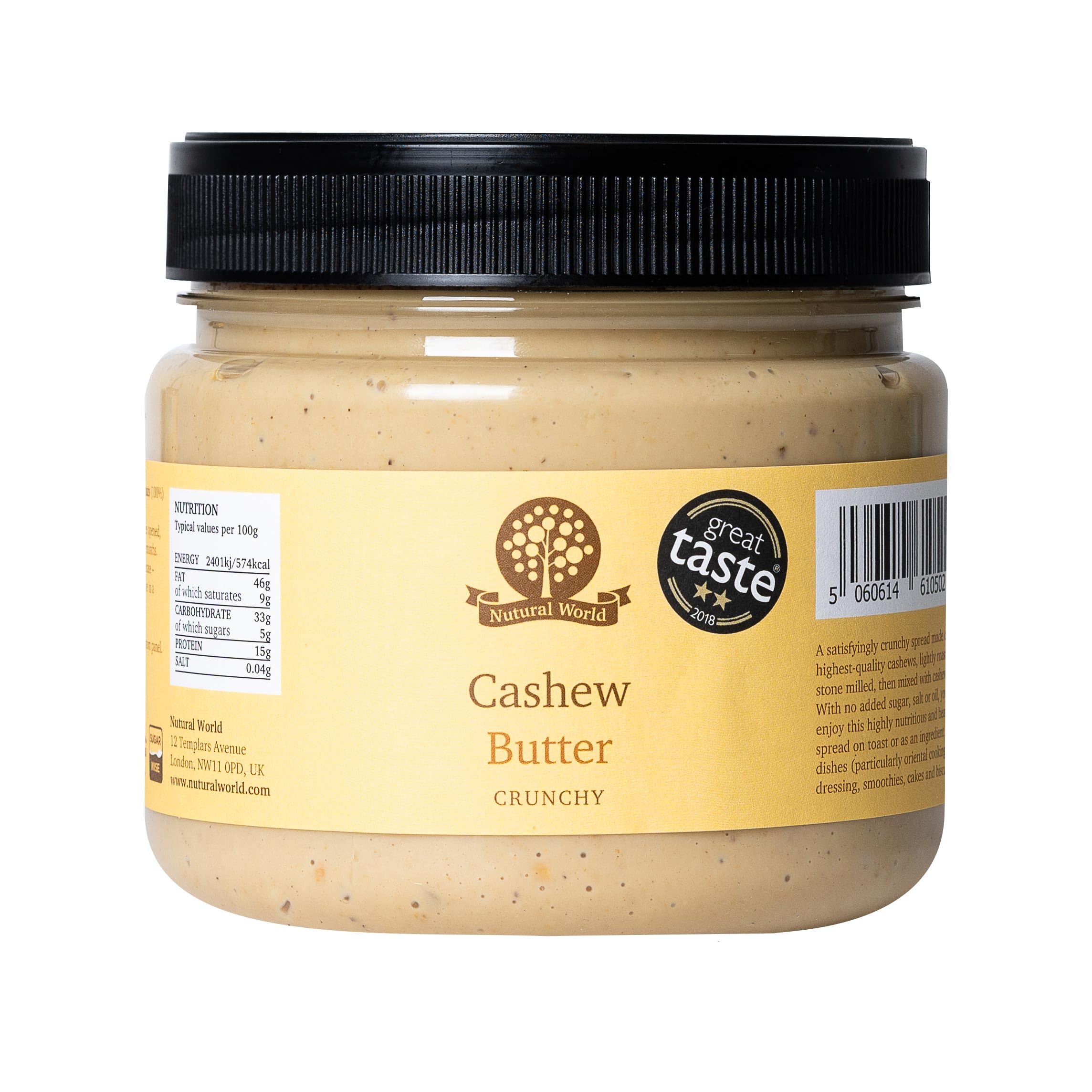 Nutural World - Crunchy Cashew Butter (1kg) - Great Taste Award Winner