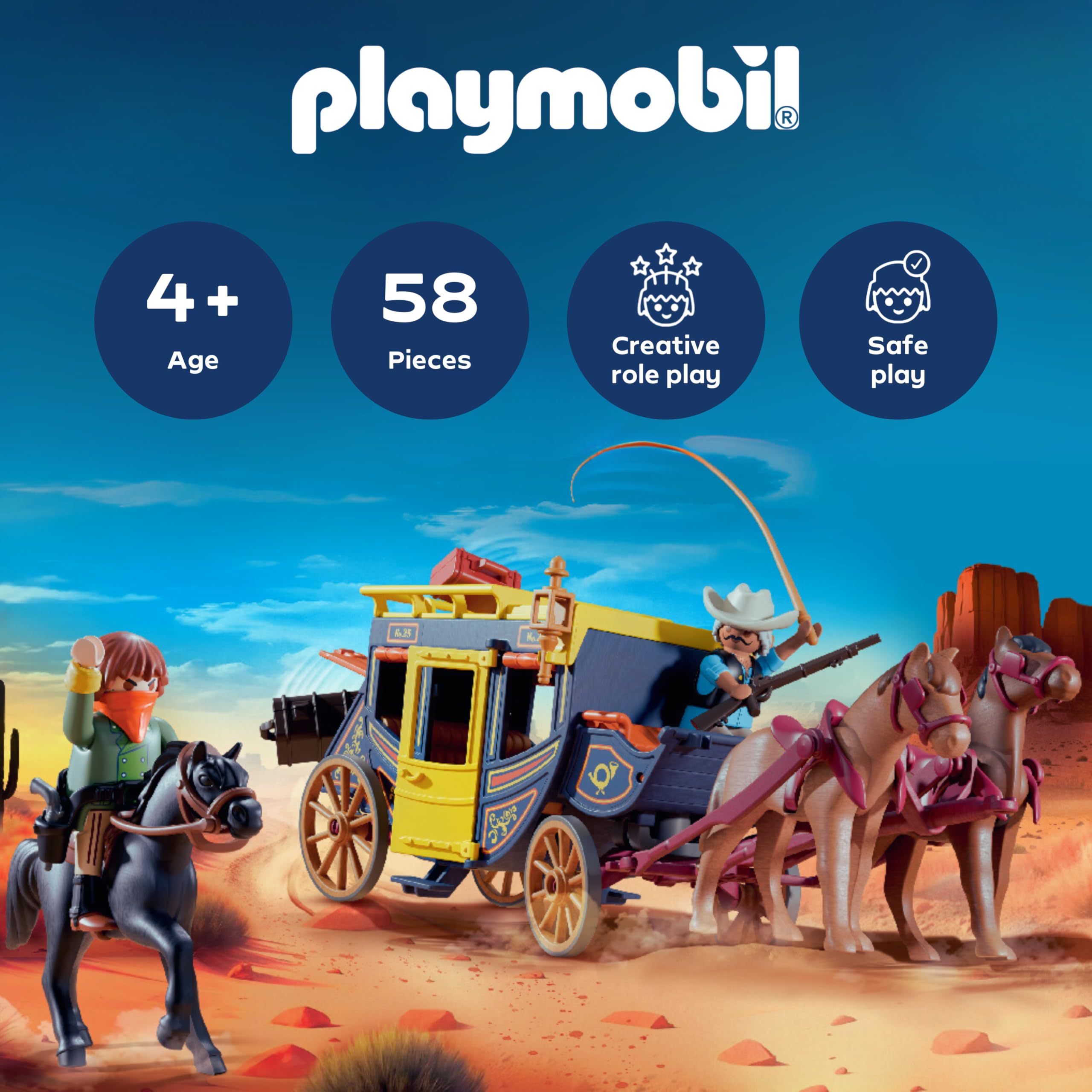 Playmobil Stagecoach Robbery Promo Pack Action Figure Set | Ages 4+ | Model 71862