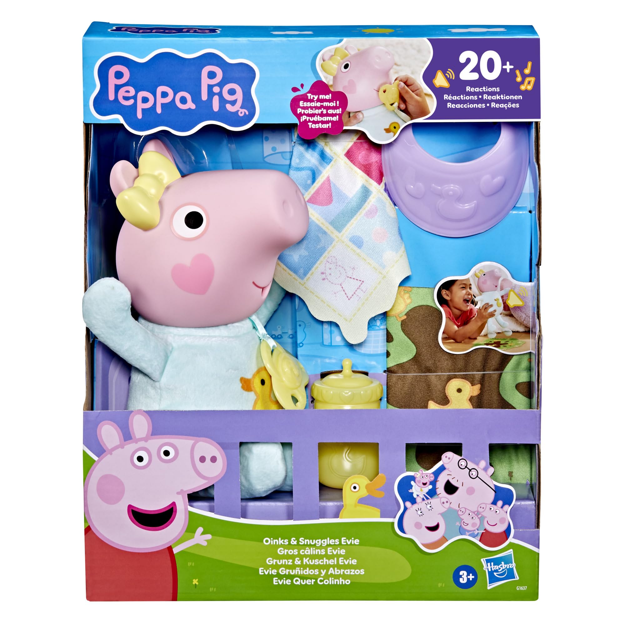 Peppa Pig Oinks and Snuggles Evie Interactive Baby Doll - 20+ Sound Effects, Ages 3+ 8