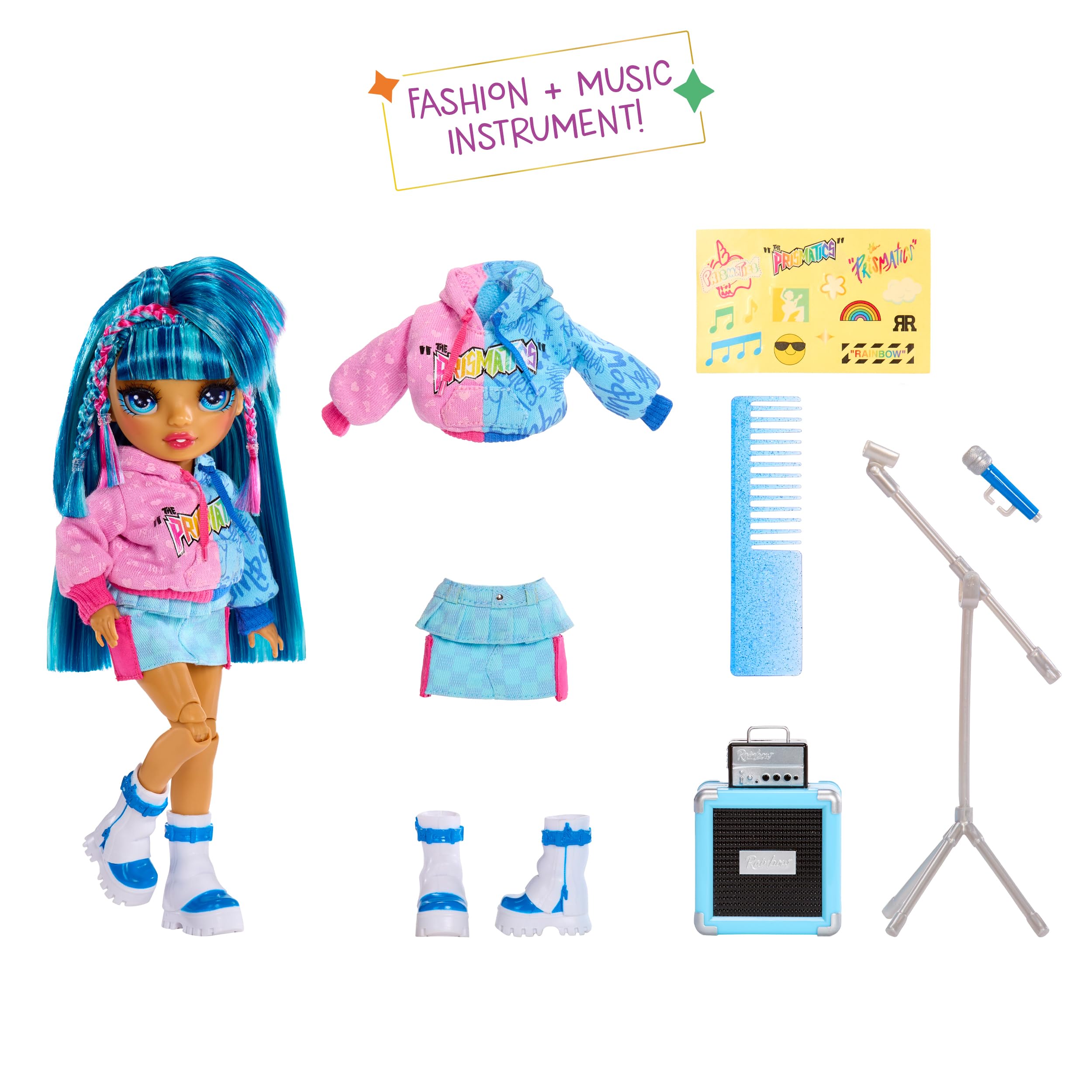 Rainbow High Junior High Rock Band - Skyler Blue 23cm Fashion Doll with Microphone & Amp 7