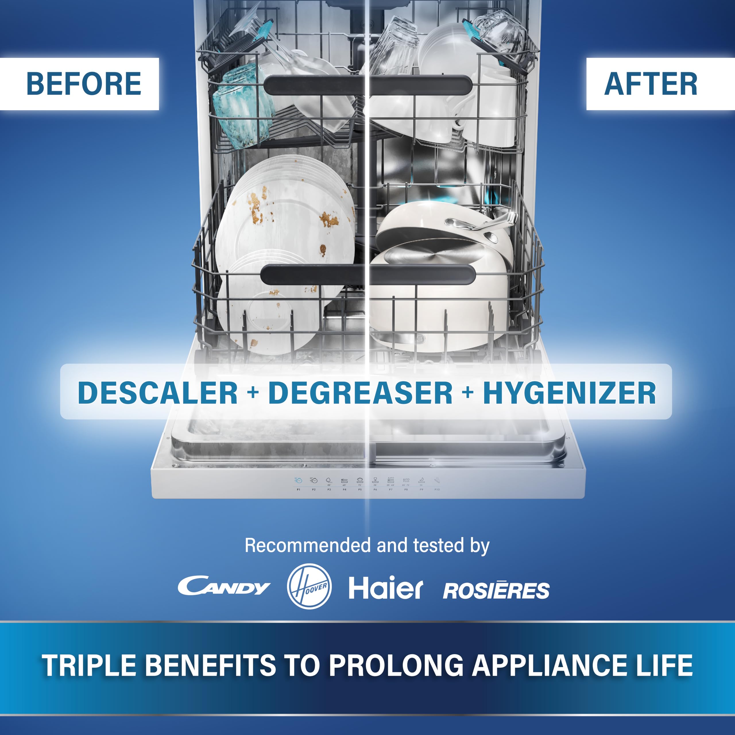 CARE + PROTECT Triple Power Pod Descaler & Degreaser for Washing Machine & Dishwasher 4