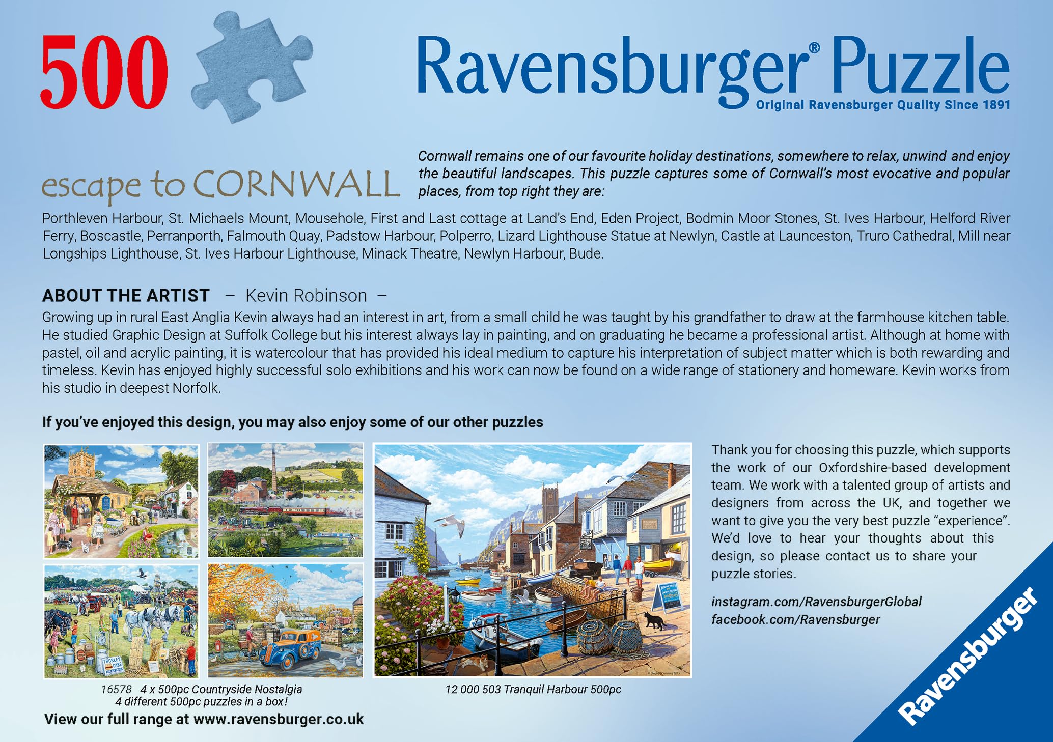 Ravensburger Escape to Cornwall Jigsaw Puzzle - 500 Pieces | Premium Quality | Age 10+ 7