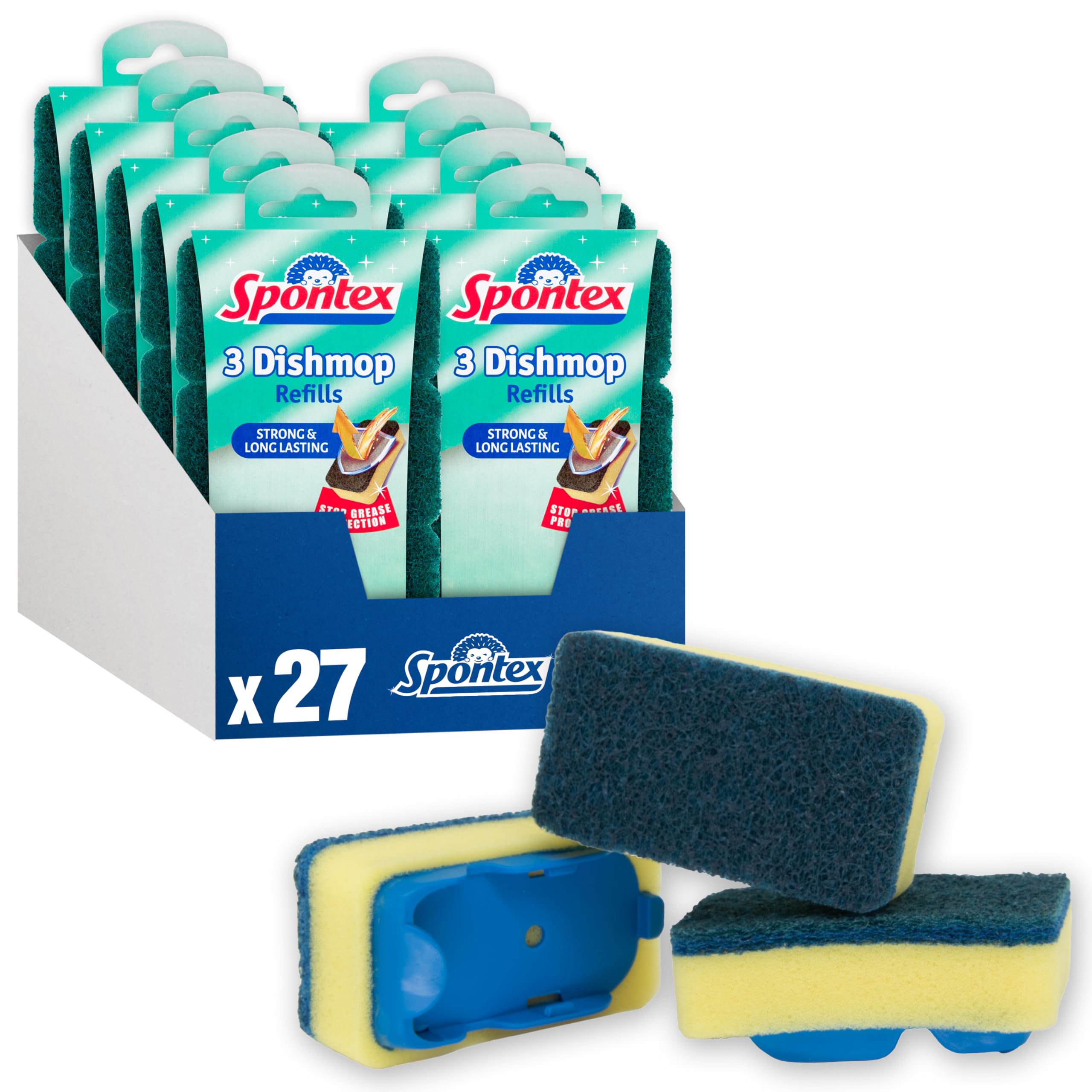 Spontex - Dishmop Refills Replacement Sponge Heads for Washing Up Brush