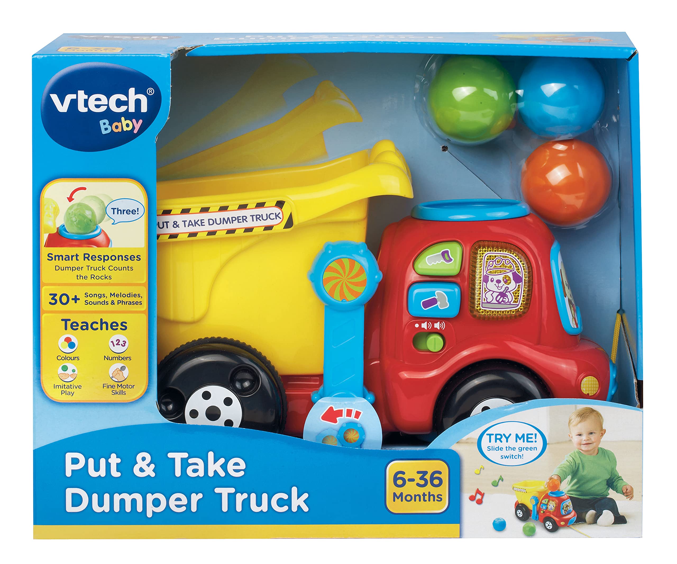 VTech Put and Take Dumper Truck - Interactive Educational Toy for Toddlers 6M+ 12