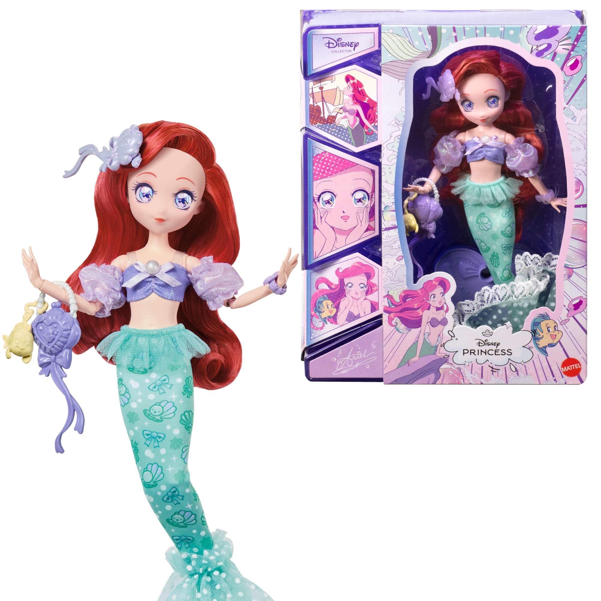 Mattel Disney Collector Princess Ariel Manga Doll - 9 Inch, Posable, Multicolor