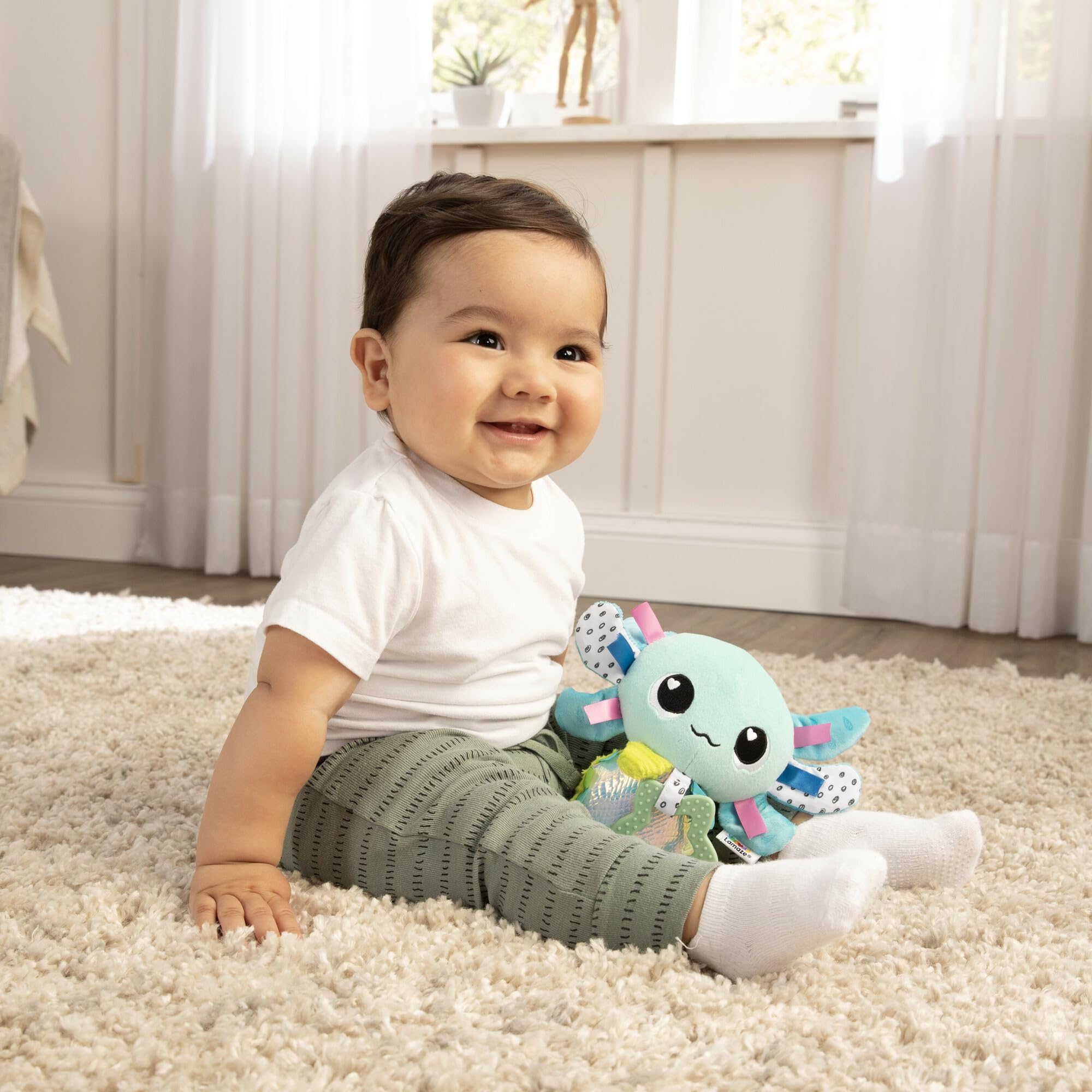 Lamaze Alise the Axolotl - Sensory Pram Toy for Babies 0-6 Months+ 7