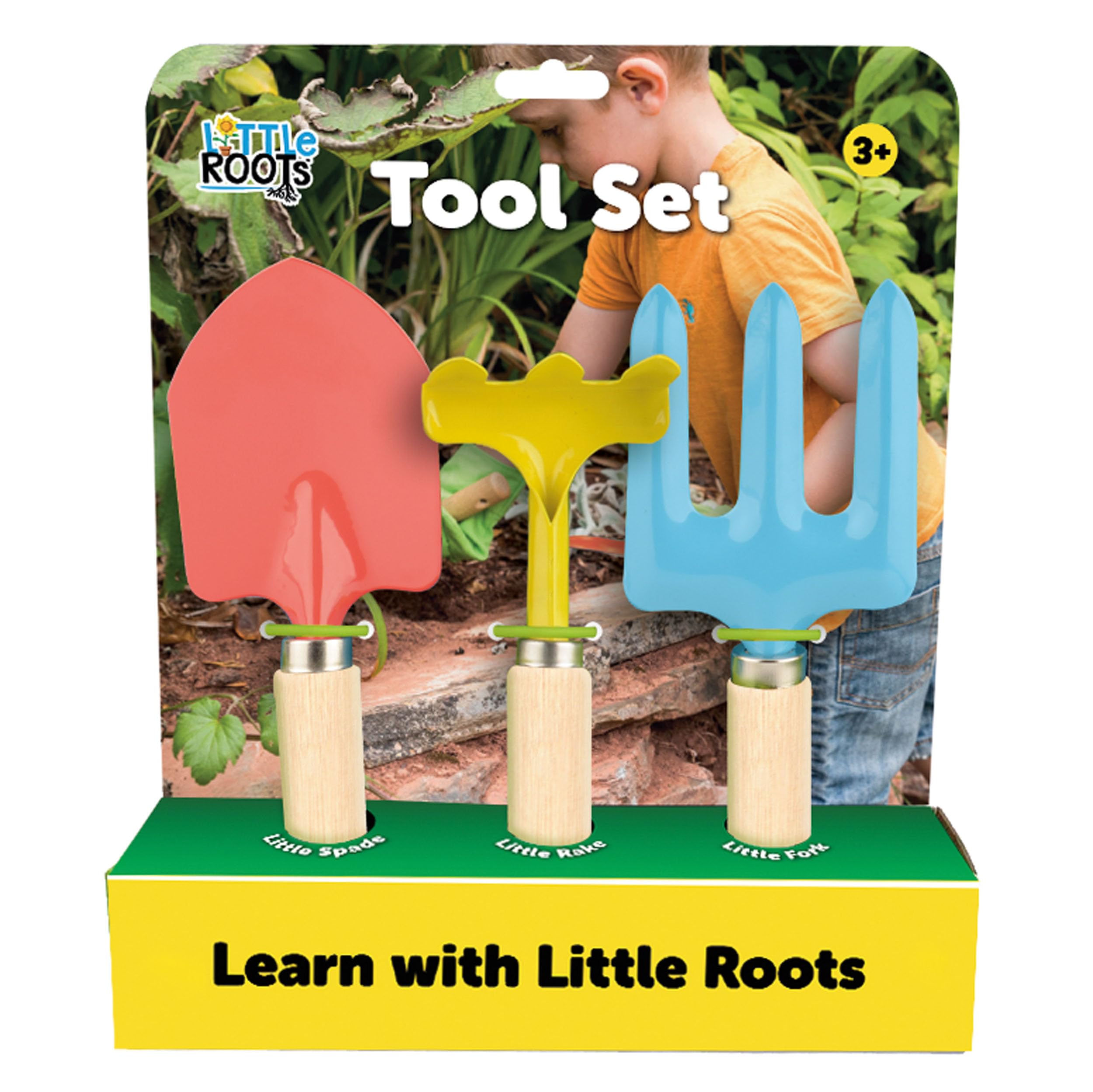 Little Roots 3 Piece Tool Set - Kids Gardening Tools for Ages 3+