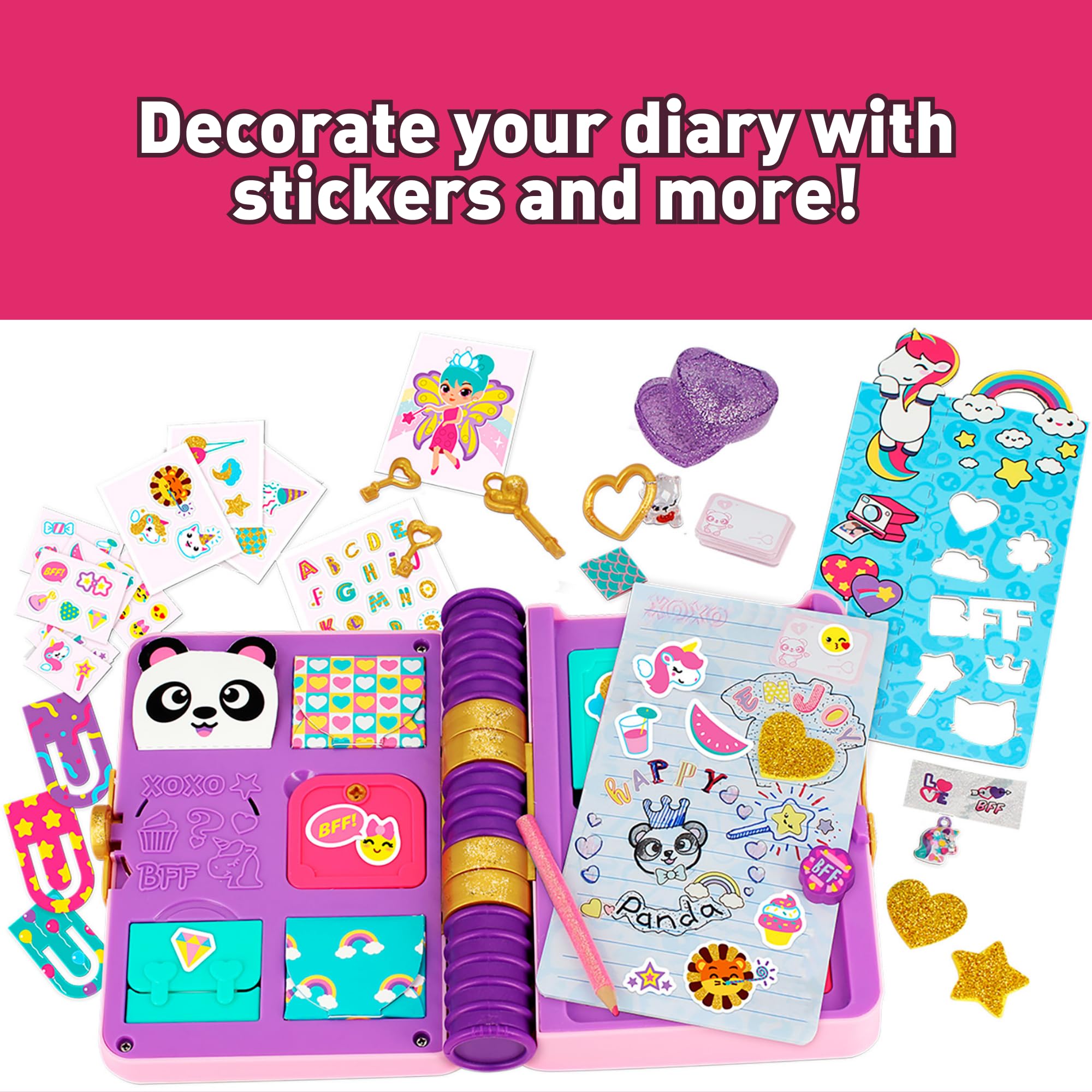 Funlockets Secret Journal NEW Glitter Edition. Secret Lockable Girl’s Diary with 16