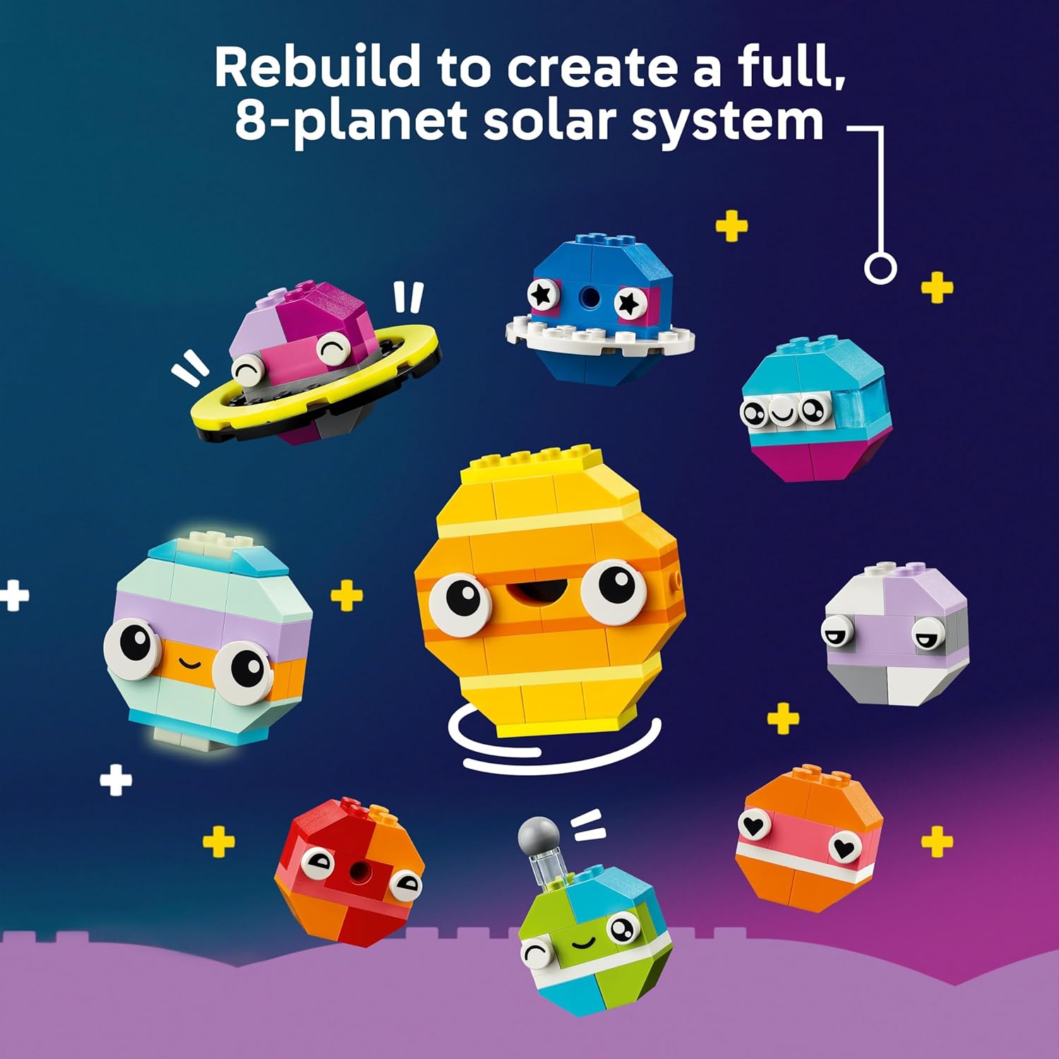 LEGO Classic Creative Space Planets Brick Box - Solar System Building Set for Kids 5+ 5