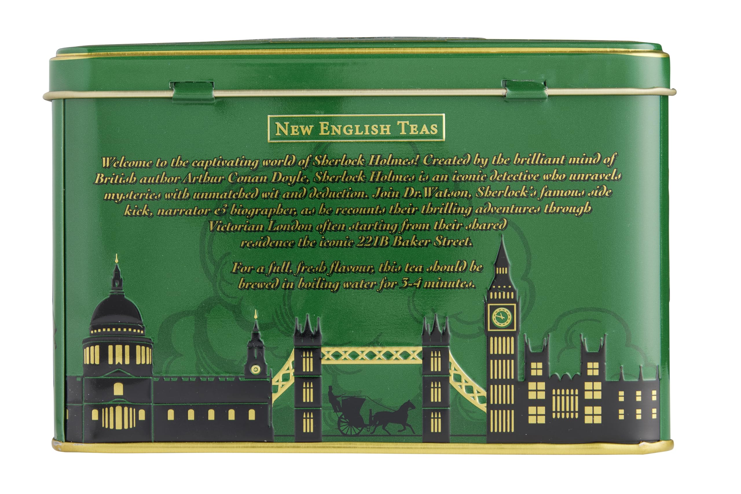 Sherlock Holmes Tea Tin with 40 English Breakfast Teabags - New English Teas 13