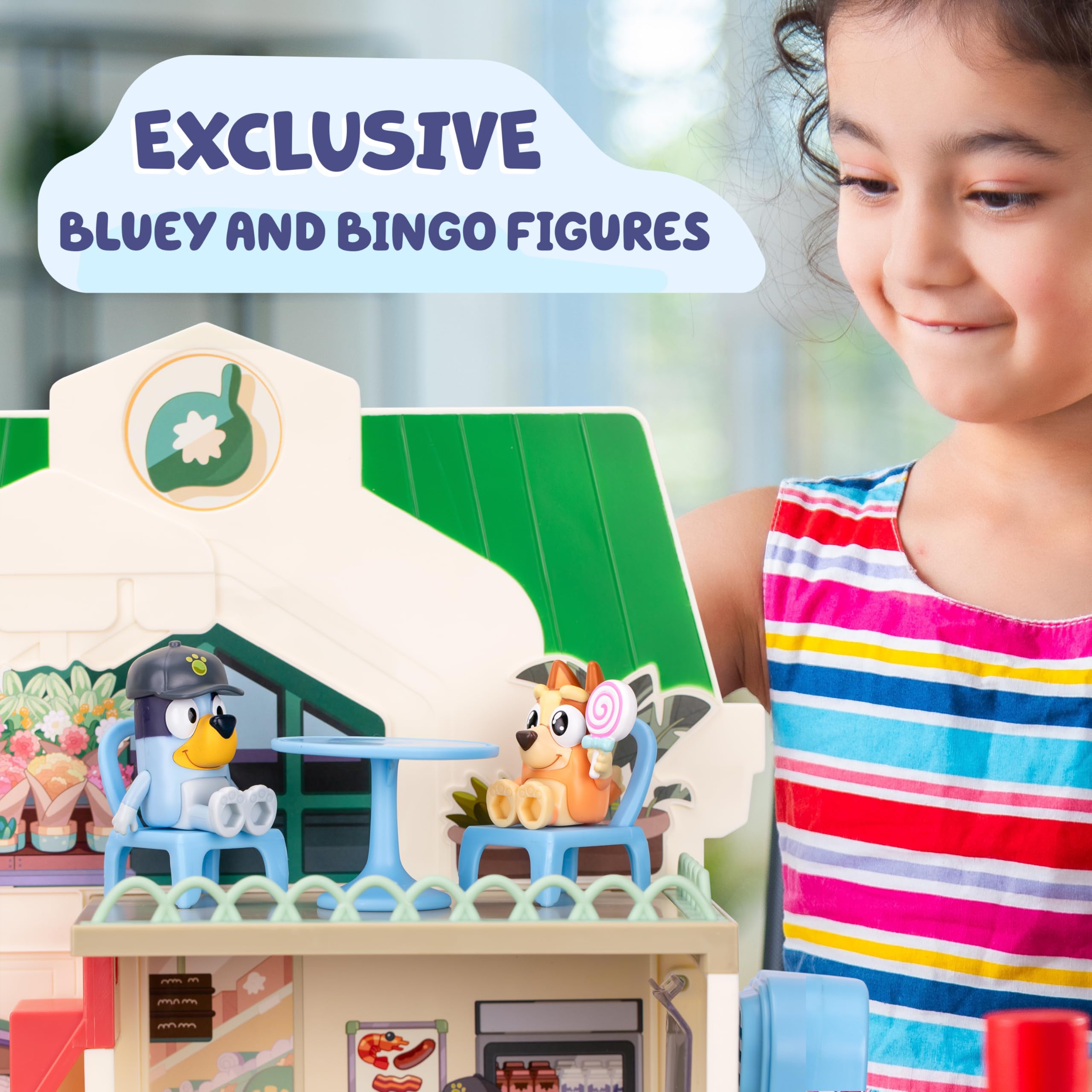 Bluey Supermarket Playset - 3 Levels, Working Escalator | Includes Exclusive Bluey & Bingo Figures 7