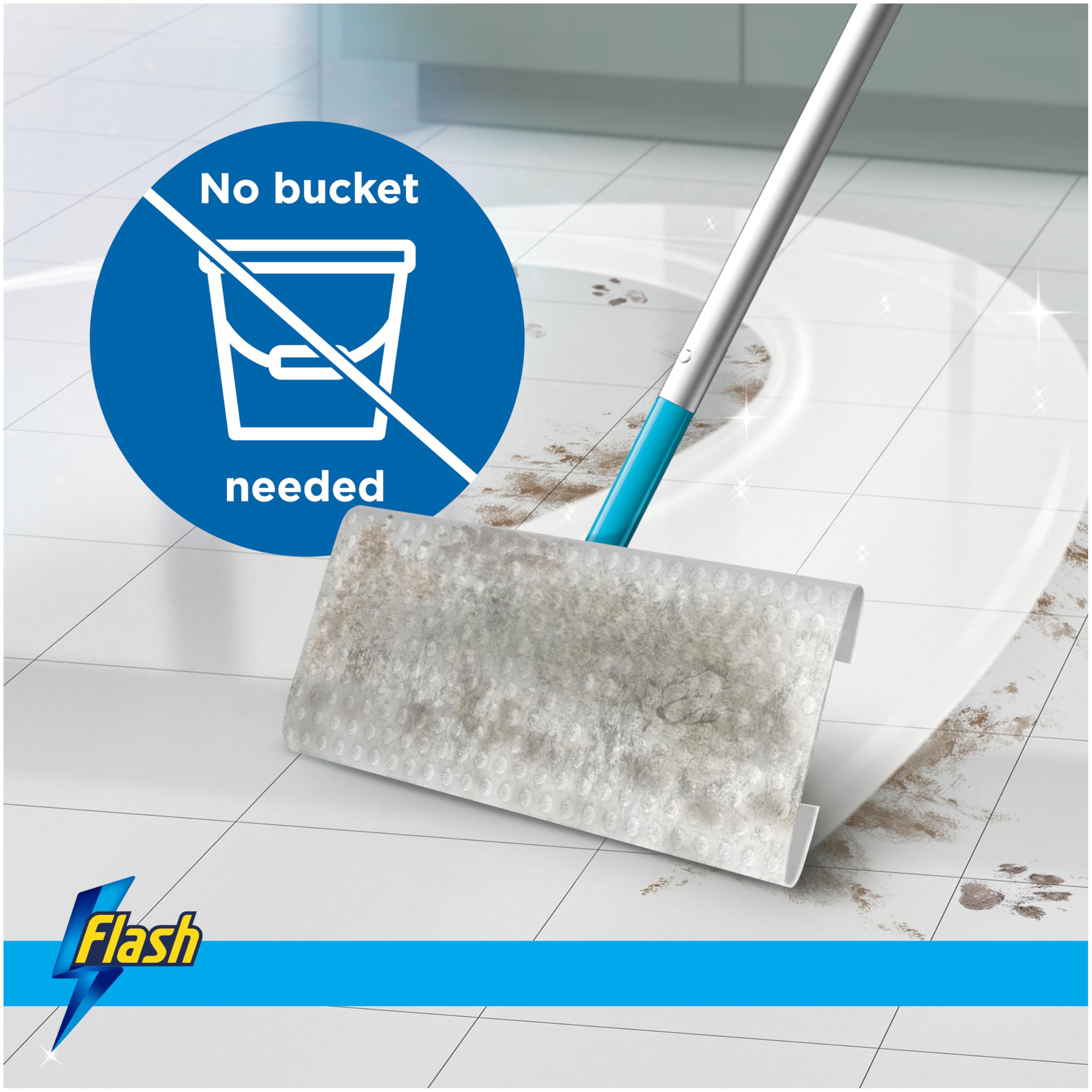 FLASH Speedmop Floor Cleaner Starter Kit with 20 Wet Refills | Dirt-Lifting Fibres | Lemon Scent 5