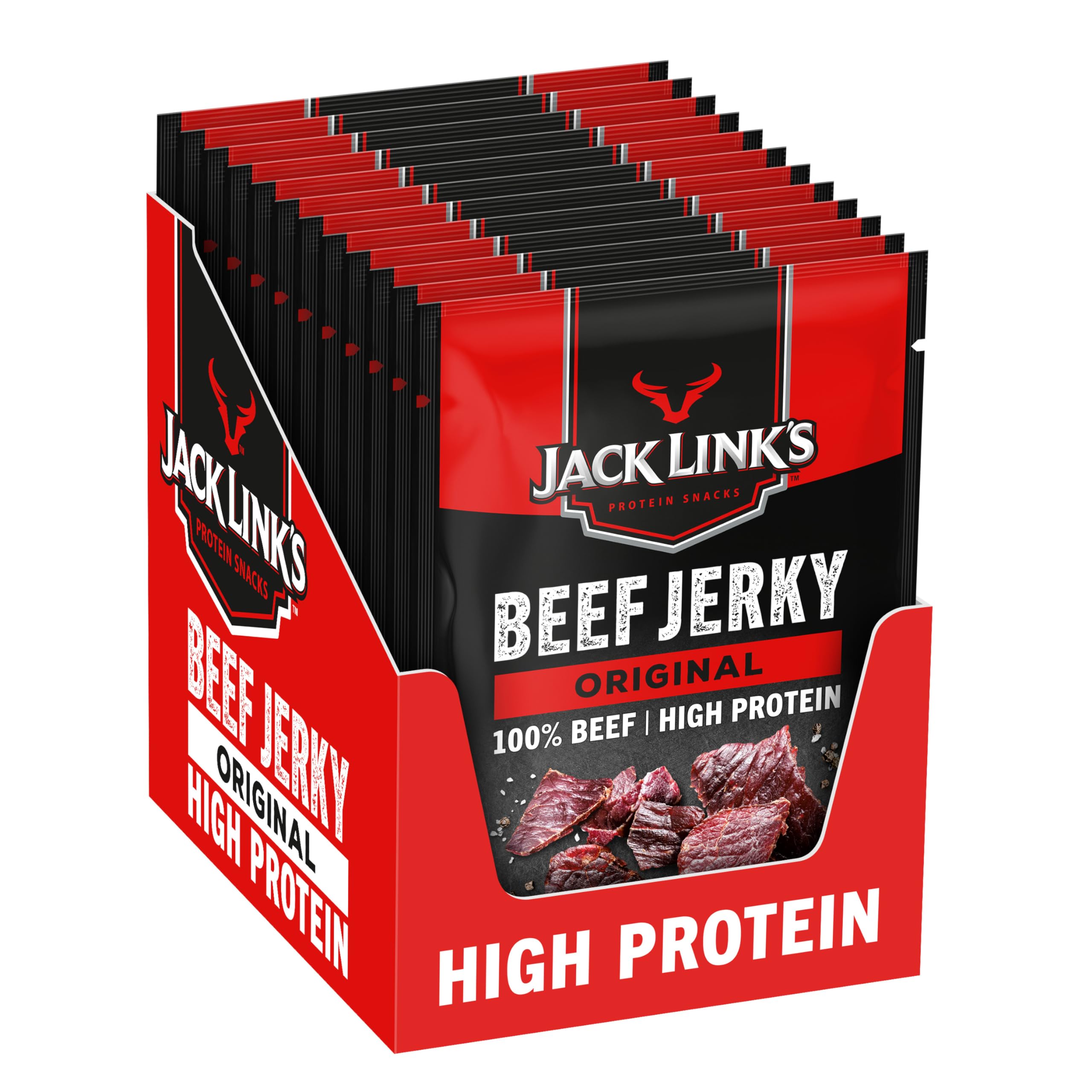 Jack Link's Beef Jerky Original - Box of 12 x 60g - High Protein Dried Meat Snack 5