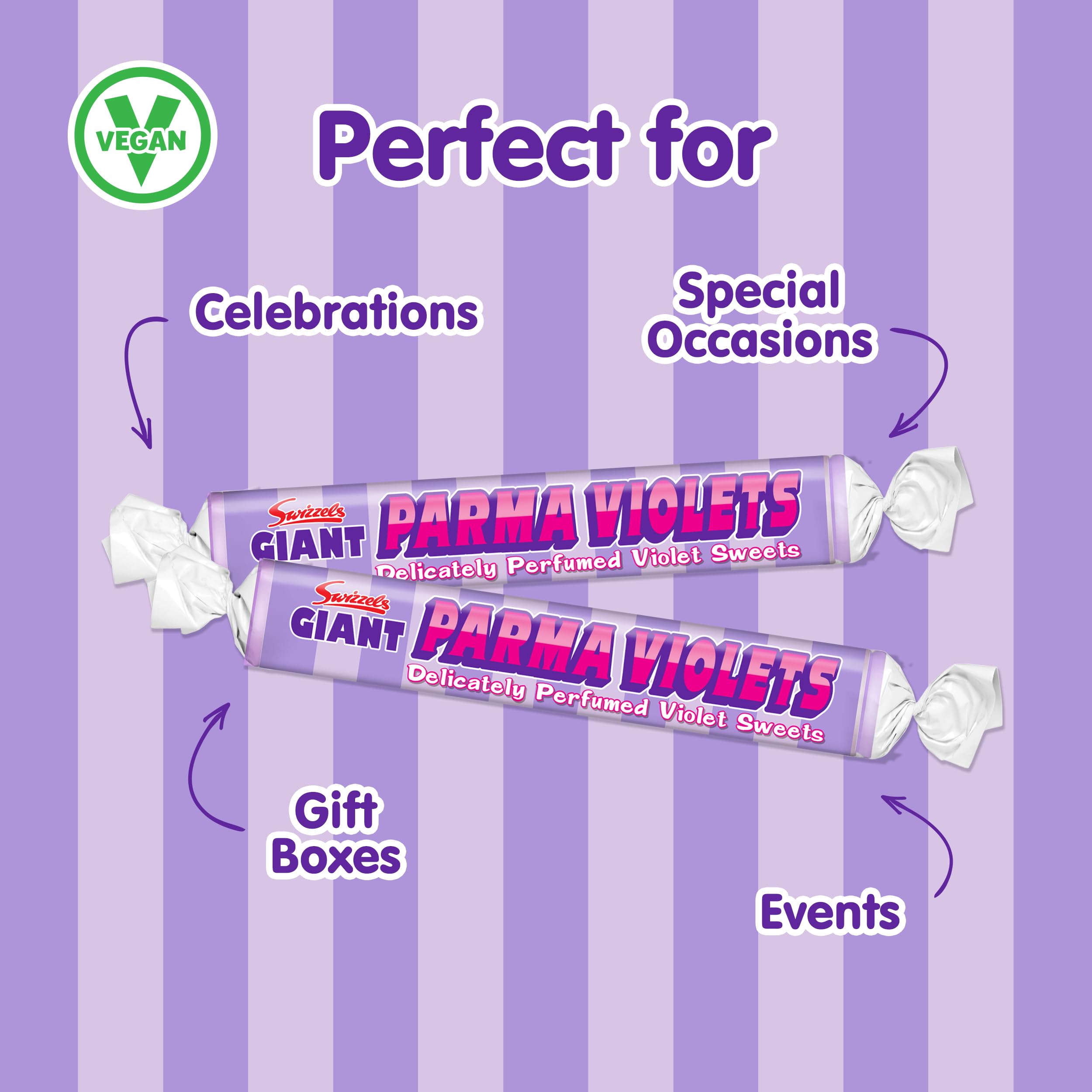 Swizzels Giant Parma Violets 24 Rolls (24 x 40 g) - Vegan-Friendly Retro Sweets Multipack 9