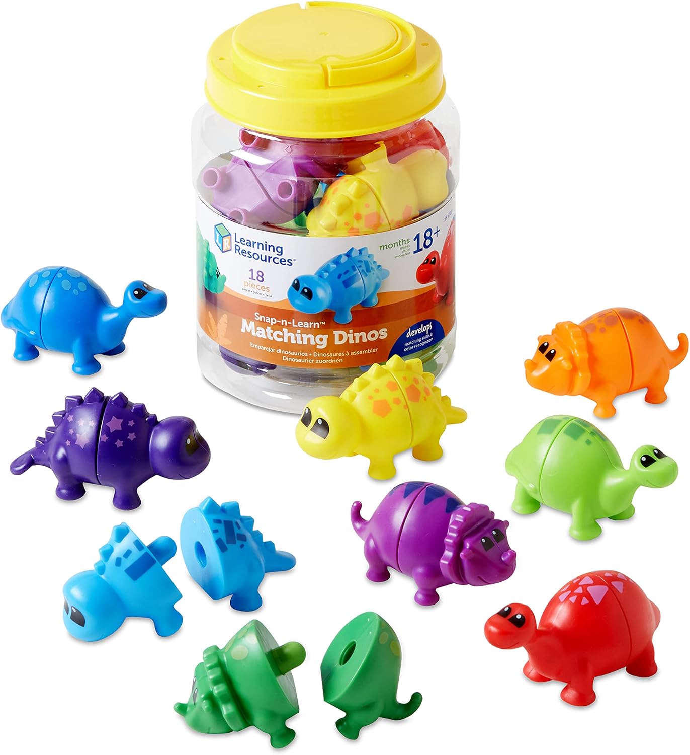 Learning Resources Snap-n-Learn Matching Dinos - Educational Toddler Puzzle for Ages 18 Months+