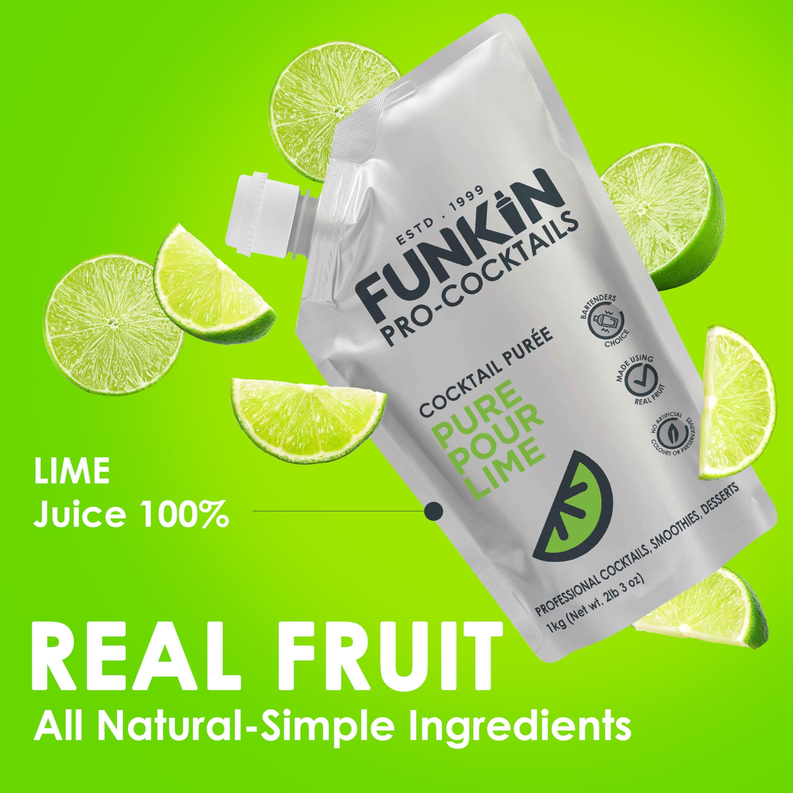 Funkin Pro Pure Lime Juice for Cocktails, Cooking & Baking, Real Fruit Juice 5