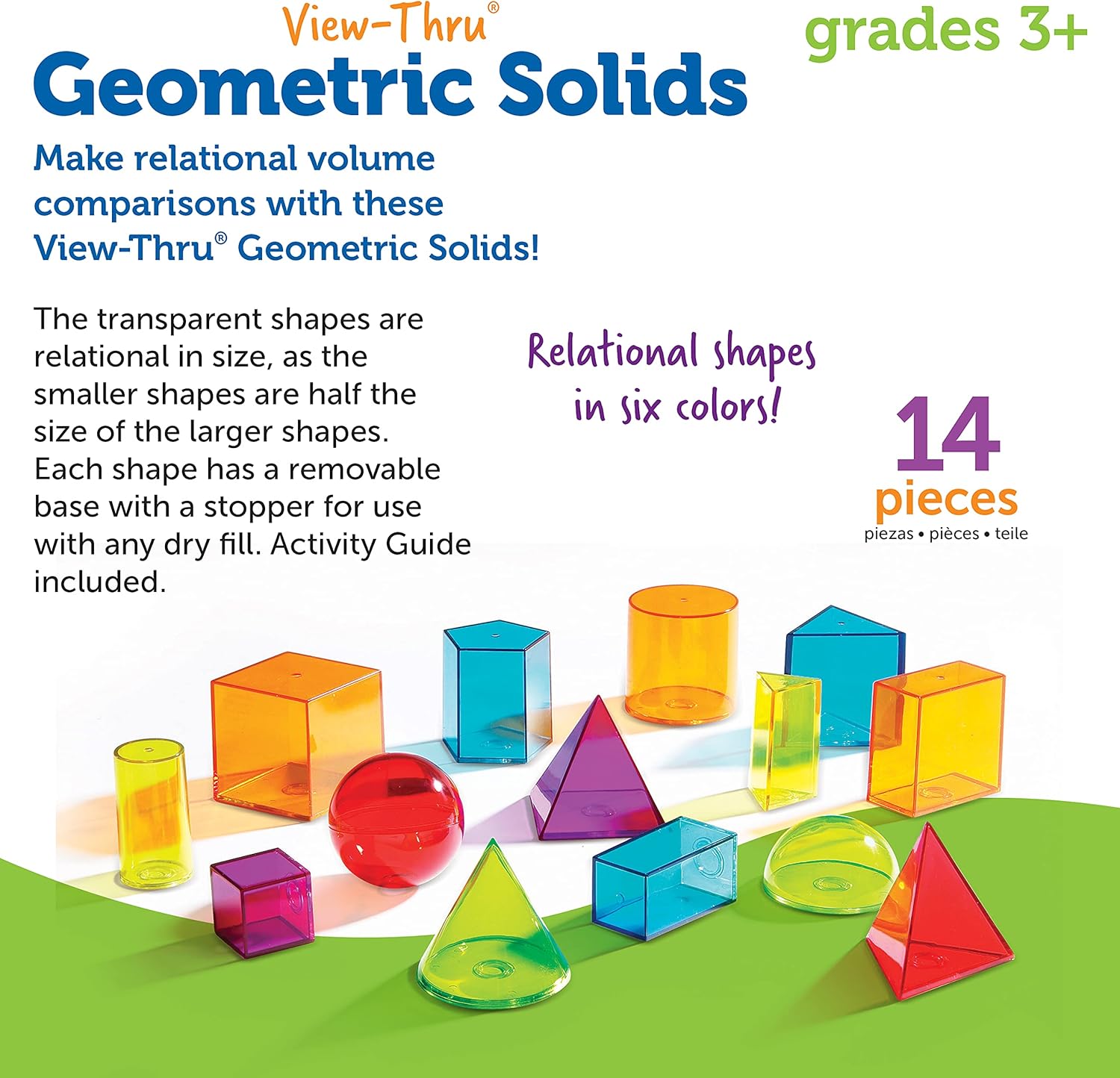 Learning Resources View-Thru Geometric Shapes - Transparent 3D Educational Set for Kids 8-12 7