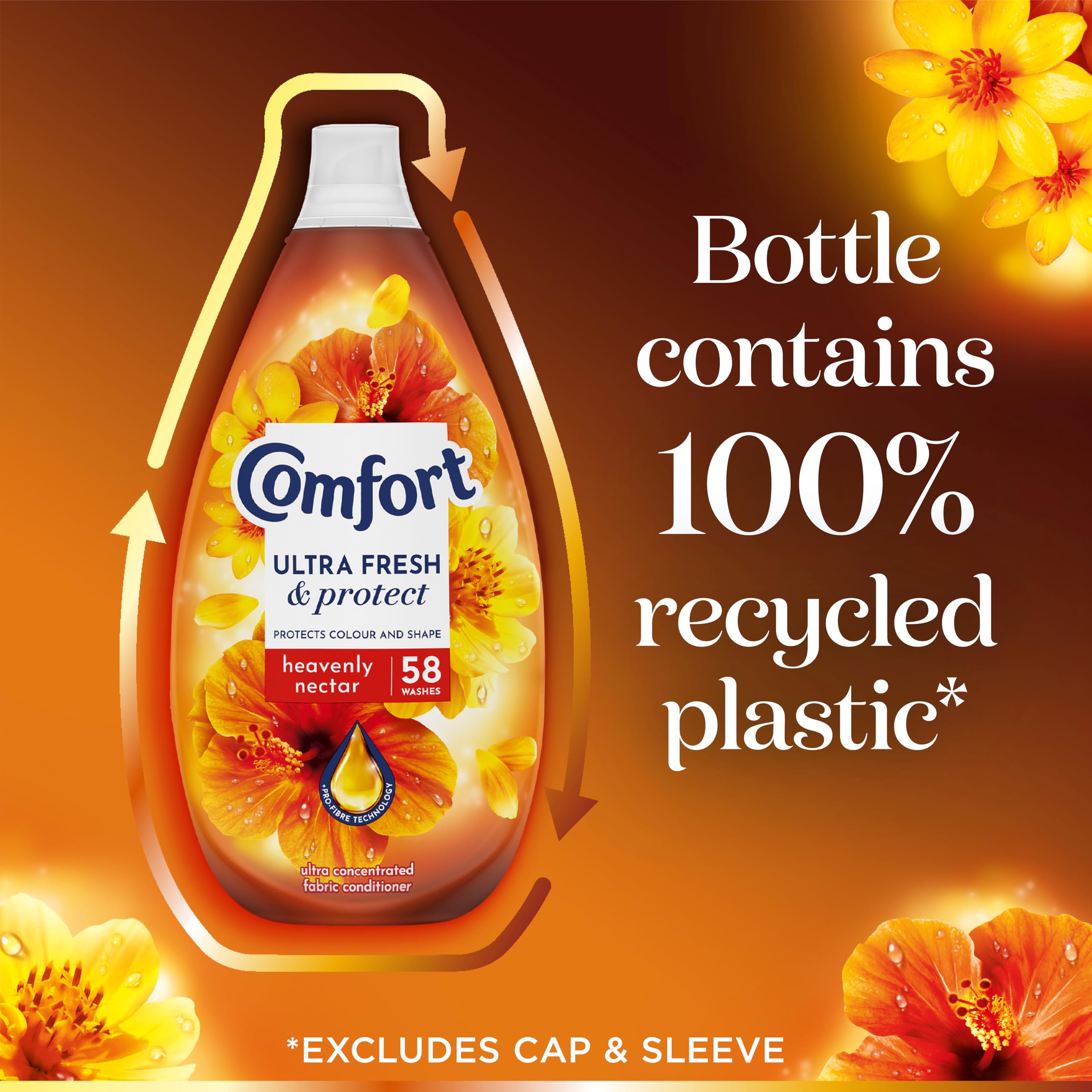 Comfort - Ultra Fresh & Protect Heavenly Nectar Liquid Fabric Conditioner 3