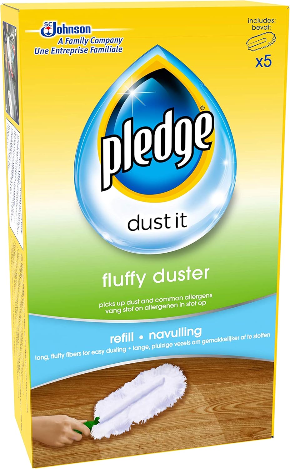 Pledge - Fluffy Duster Refills for Effective Dusting, Pack of 20 (4x5)