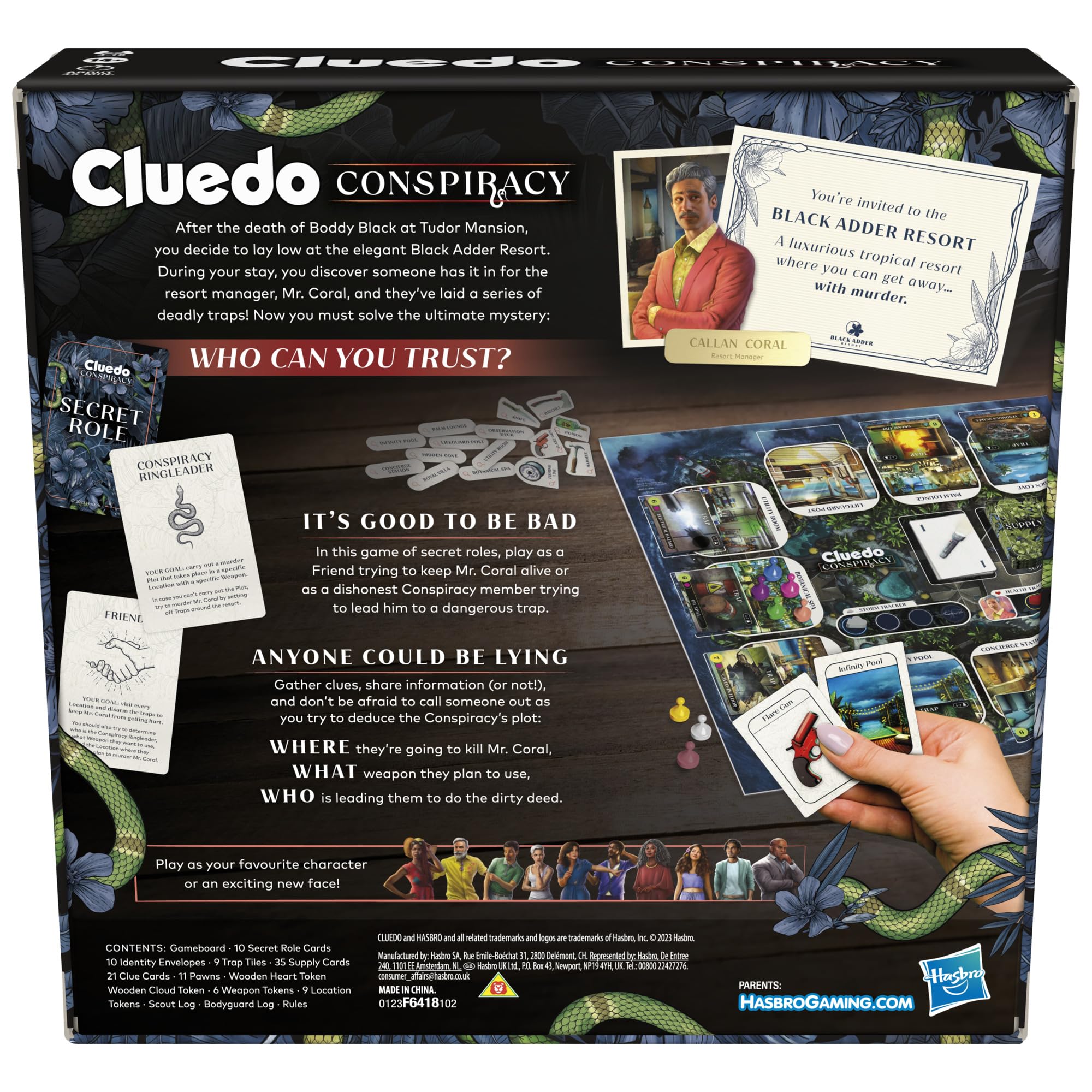 Hasbro Gaming Cluedo Conspiracy Detective Board Game for 4-10 Players 4