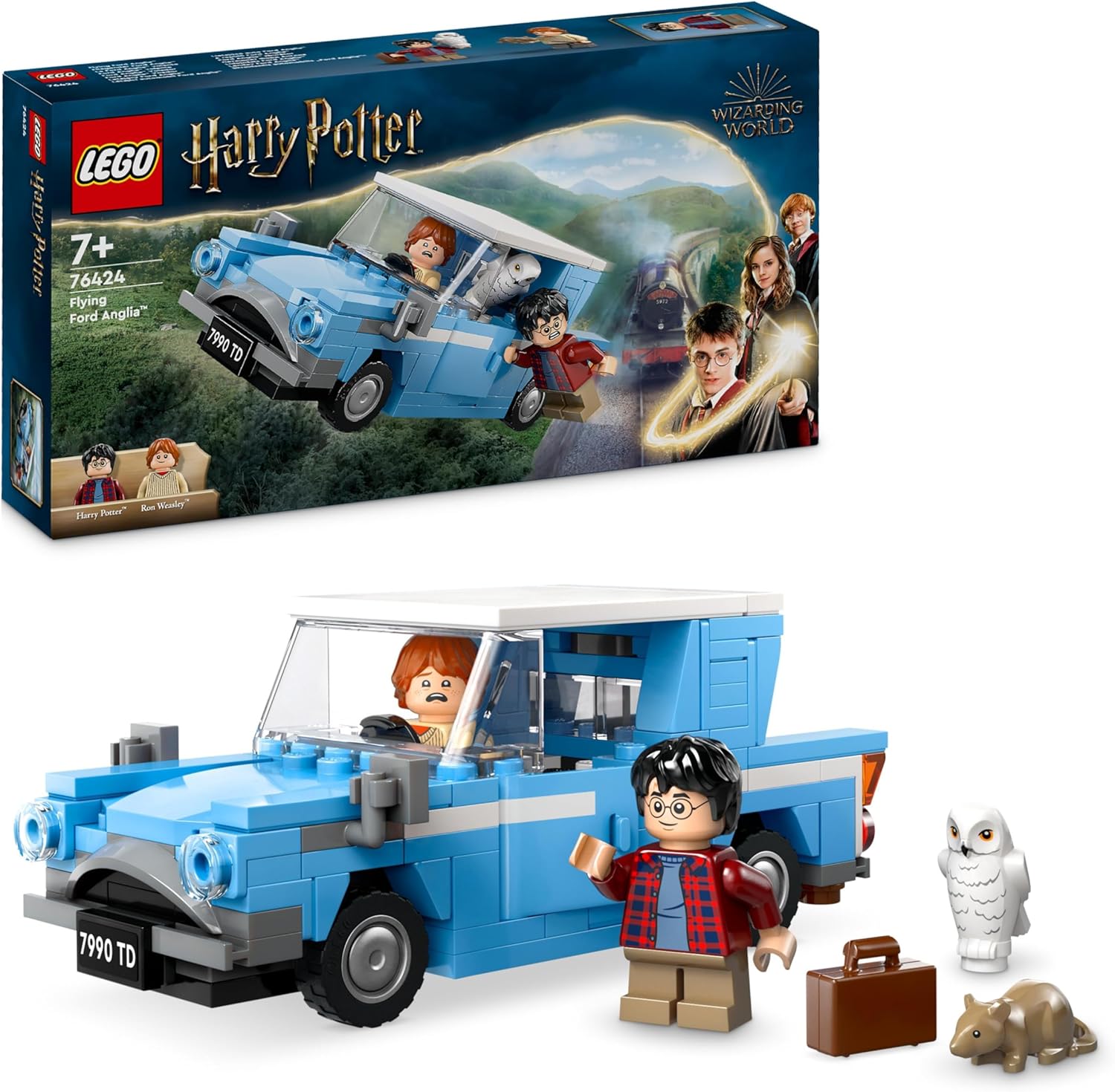 LEGO Harry Potter Flying Ford Anglia 76424 Building Set - 165-Piece Car Toy with Minifigures for Kids 7+
