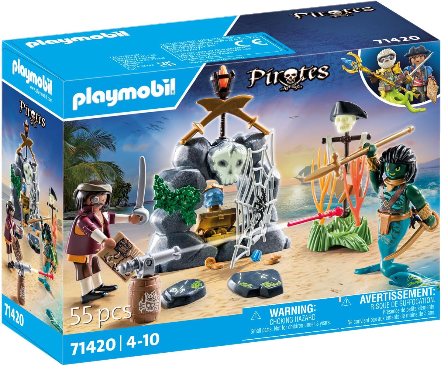 Playmobil Pirates: Pirate vs. Deeper – Treasure Hunt Playset for Kids 4+ 6