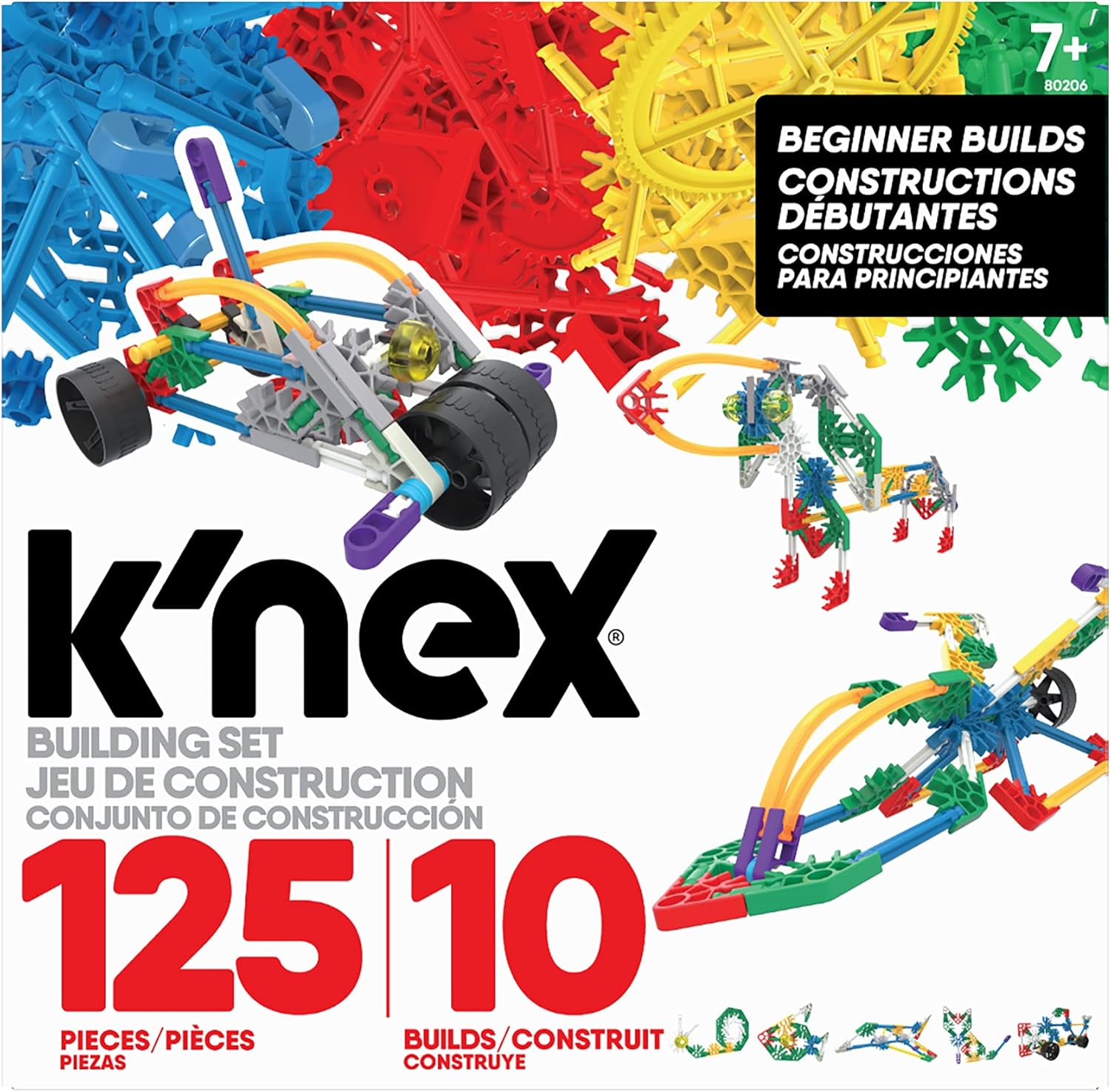 K"NEX Beginner Builds Building Set - 125-Piece Educational Toy for Kids 7+