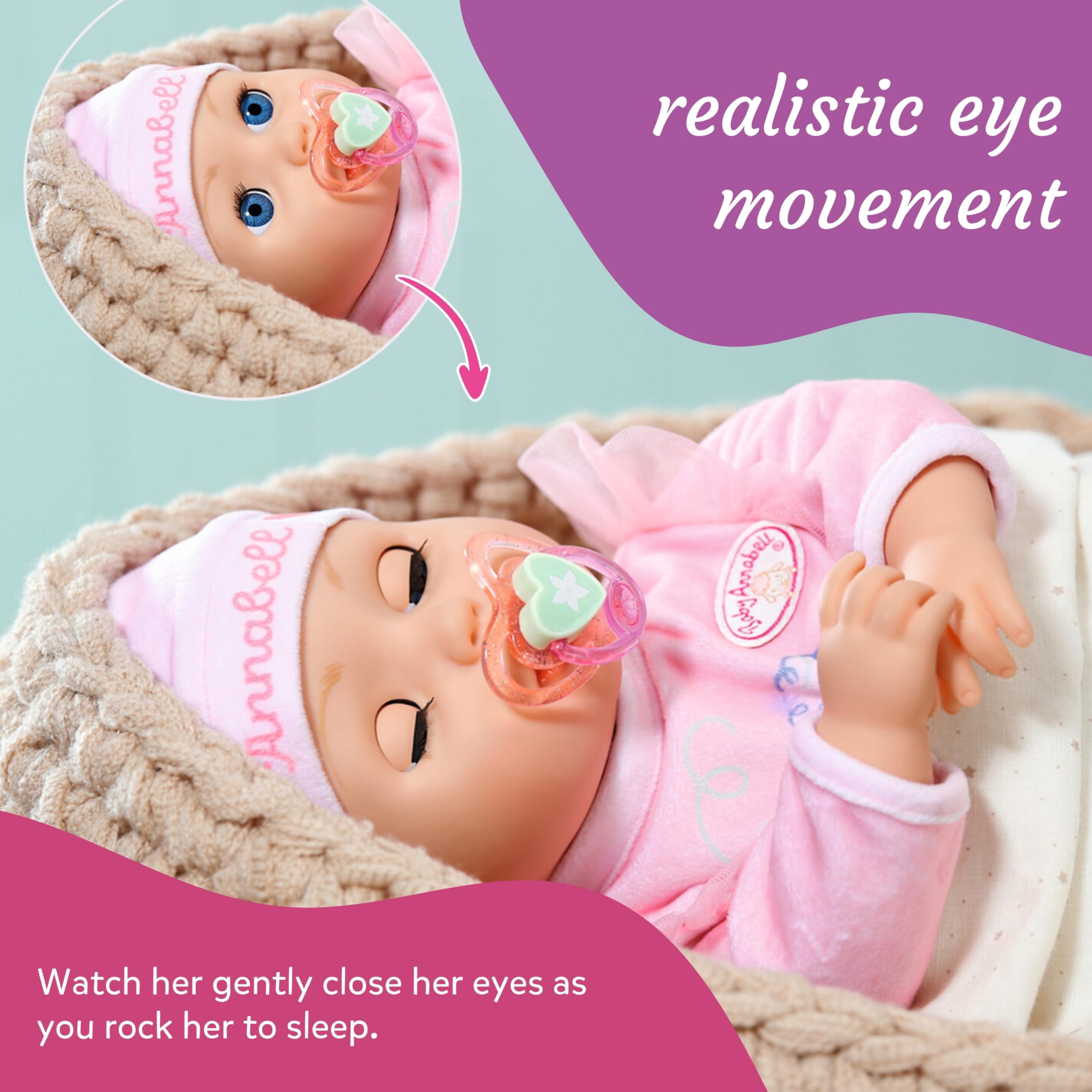 Baby Annabell 43cm Interactive Soft Body Baby Doll with Realistic Movements & Sounds 5