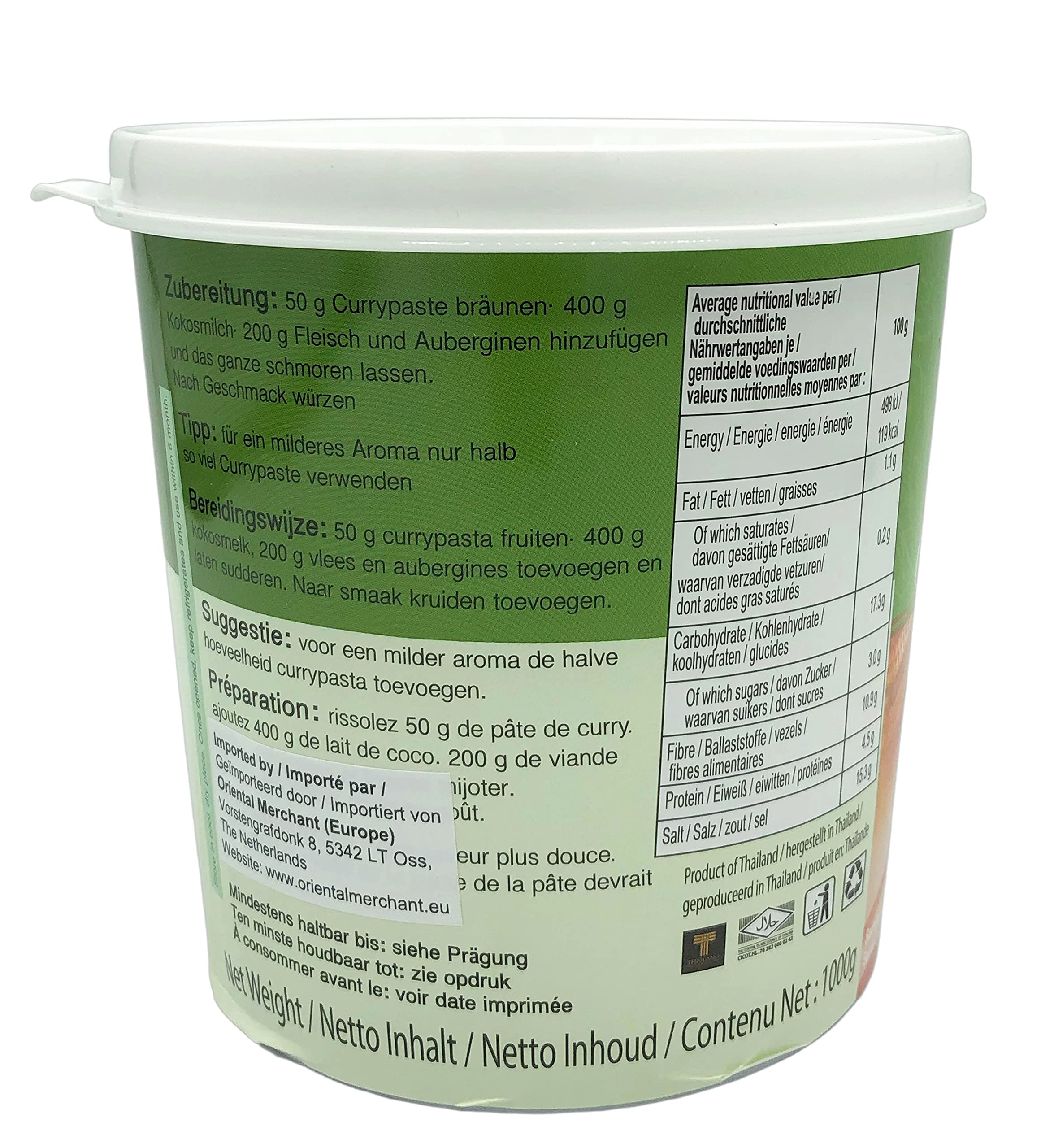 Mae Ploy Green Curry Paste - 1kg - Authentic Thai Cooking Paste 6