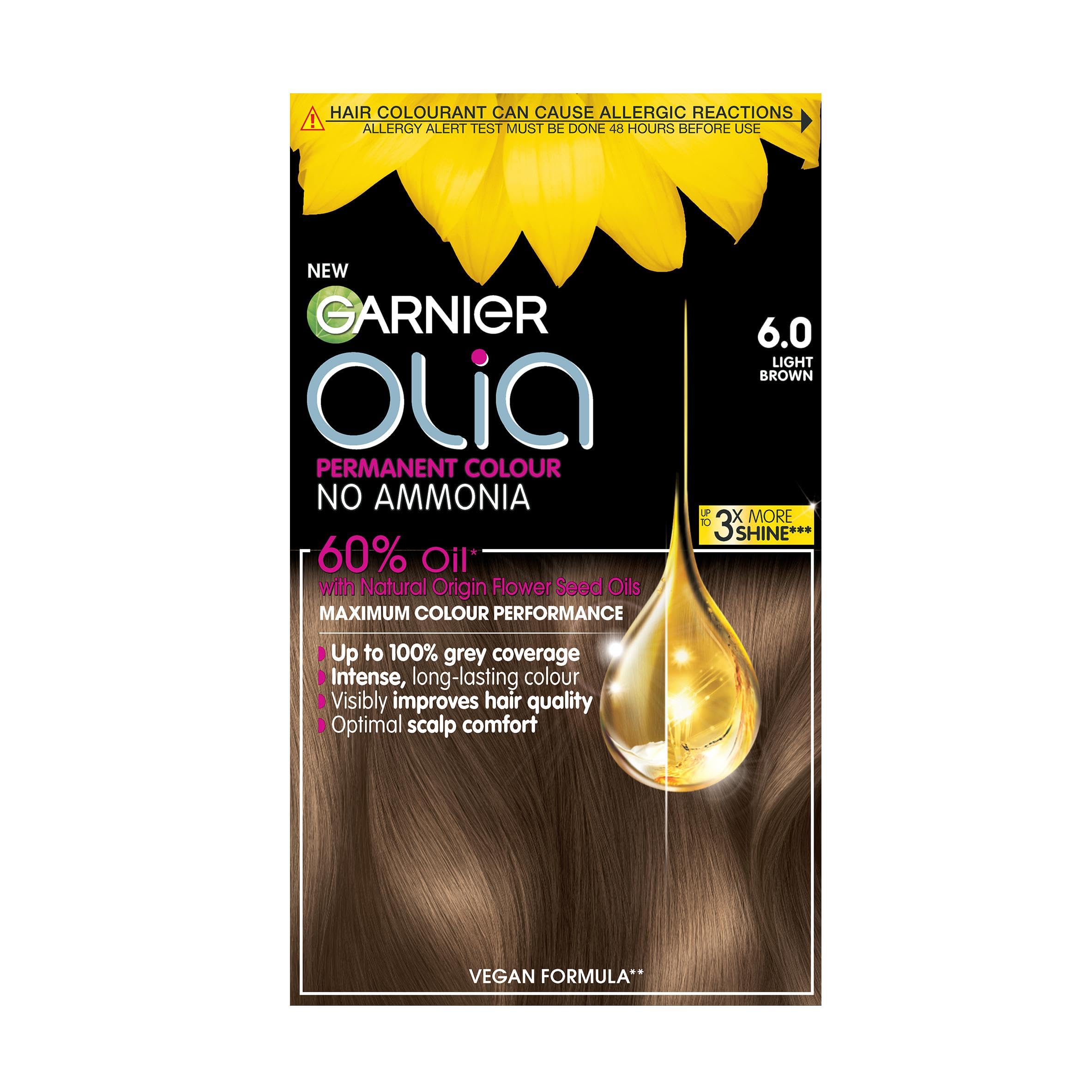Garnier - Olia Permanent Hair Dye (6.0 Light Brown, 230g)