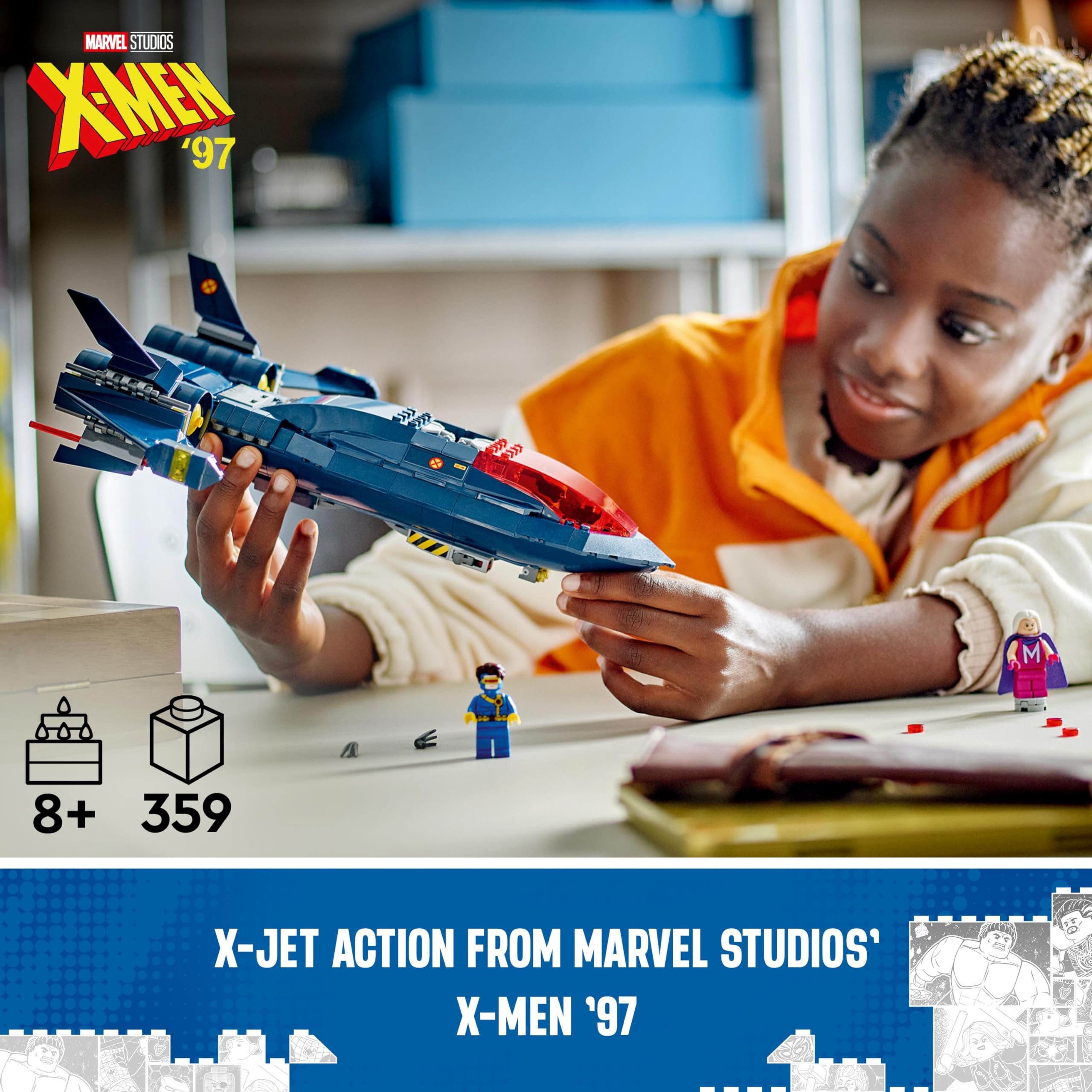 LEGO Marvel X-Men X-Jet Buildable Toy Plane - 359-Piece Set with 4 Minifigures for Kids 8+ 8