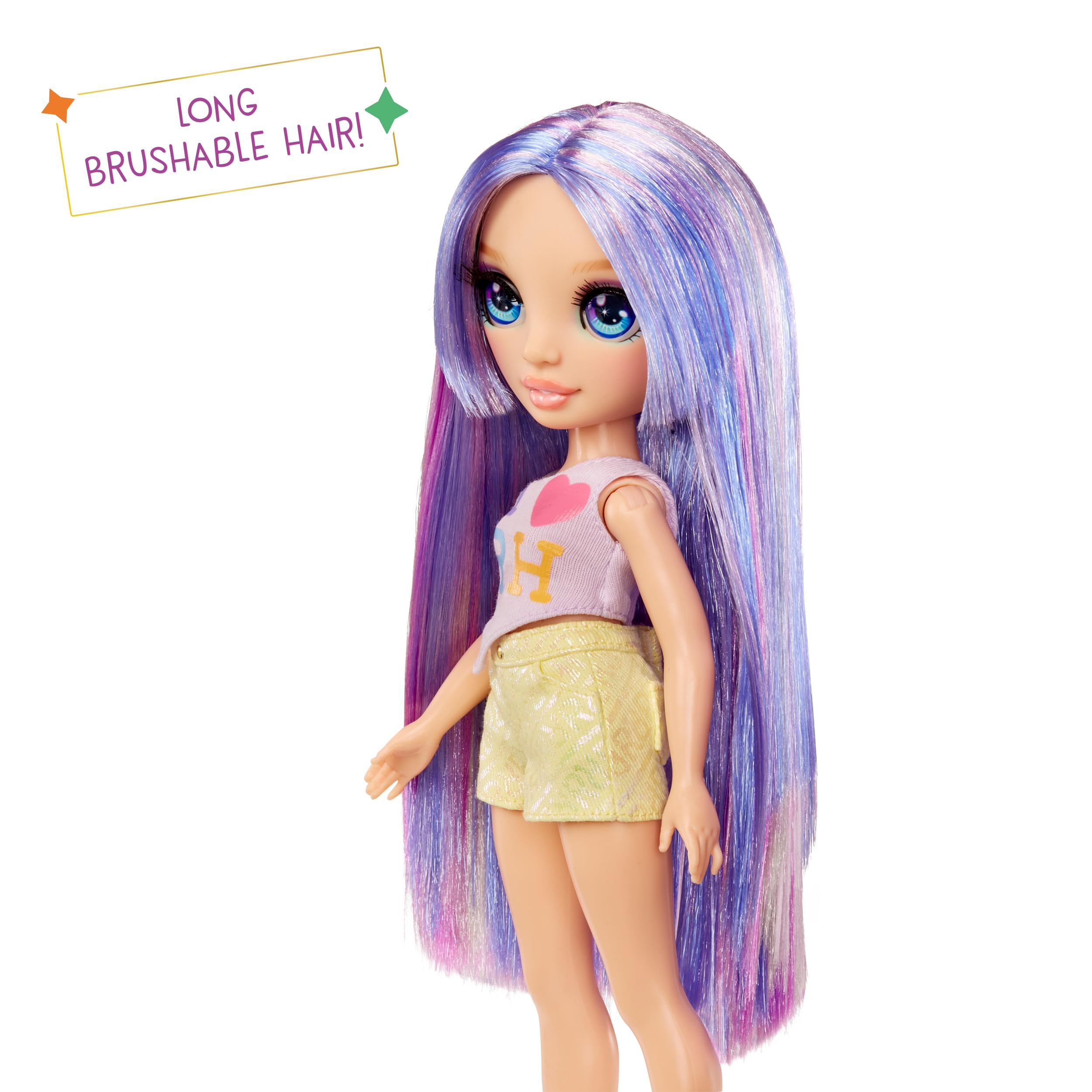 Rainbow High Violet Fashion Doll - 28cm Purple Poseable Doll with Iridescent Outfit & Handbag 8