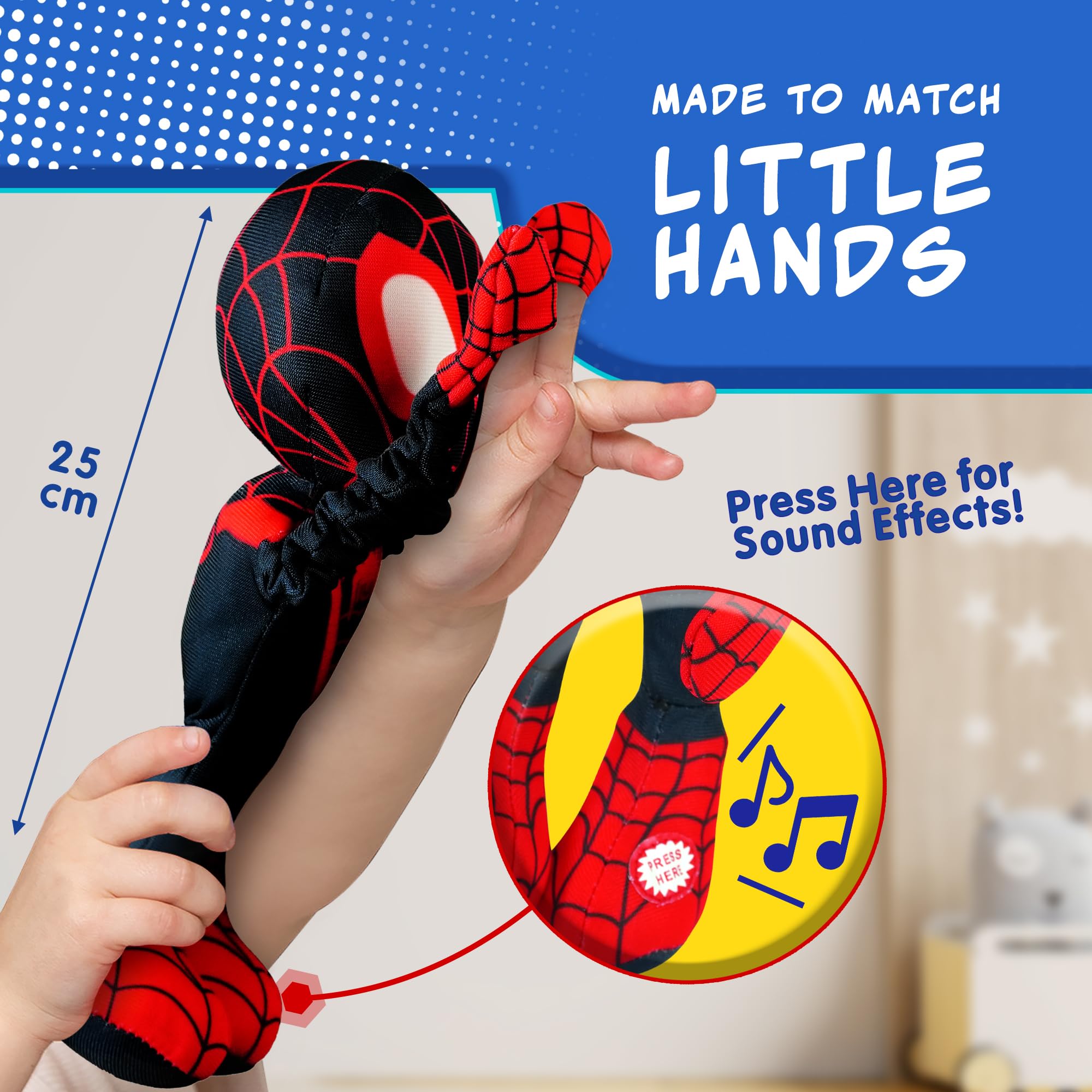 Marvel Spidey and His Amazing Friends Slingshot Plush Spin Toy - Stretchable Web-Slinging Action for Kids 7