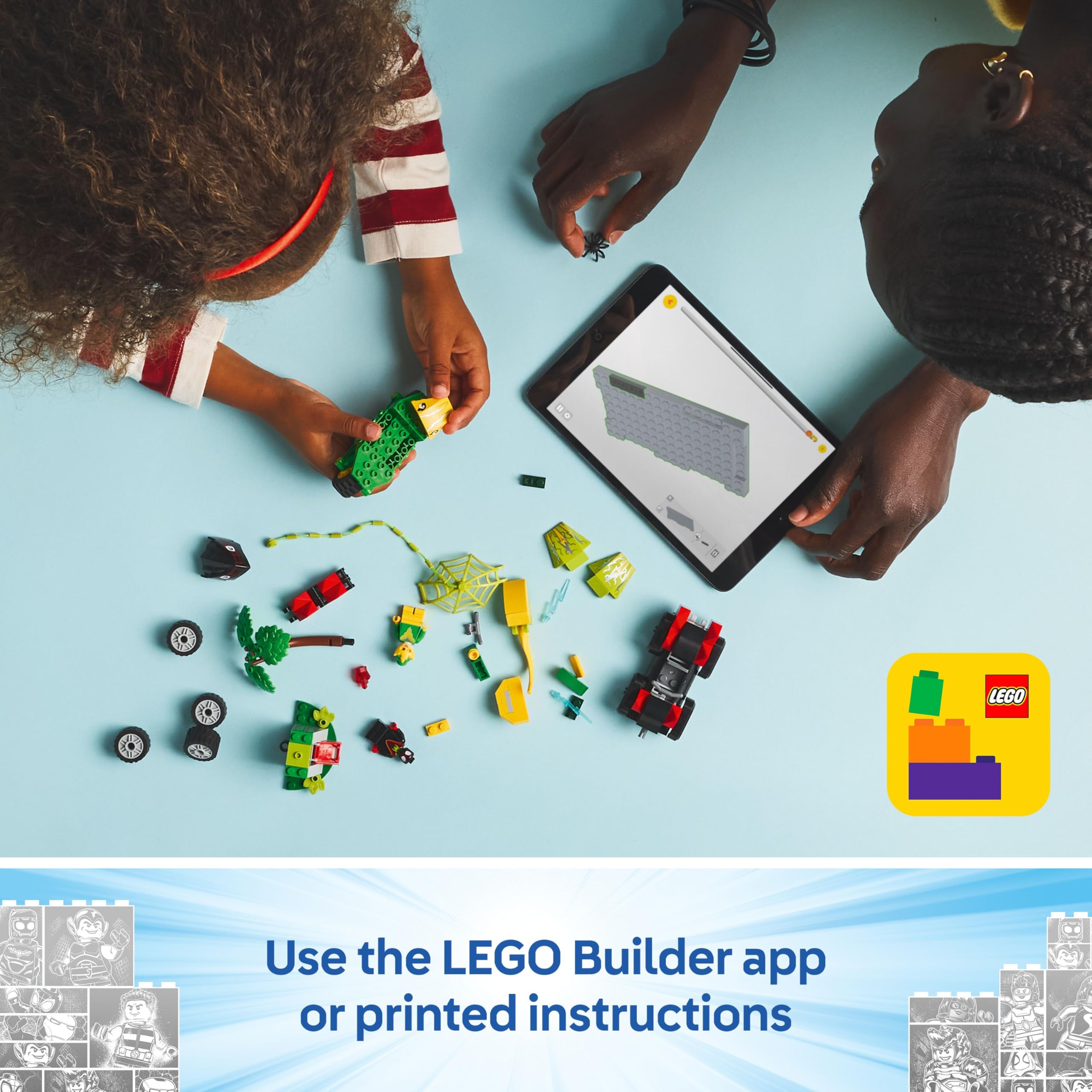 LEGO Marvel Spin and Electro Dinosaur Vehicle Chase Set - Buildable Super Hero Playset for Kids 4+ 12