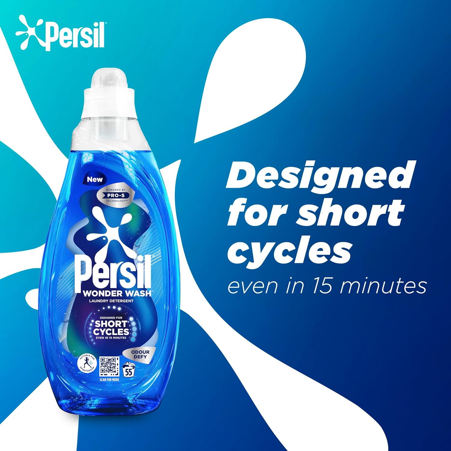 Persil Wonder Wash Odour Defy Bio Liquid Laundry Detergent 1.485 L (55 Washes) 4
