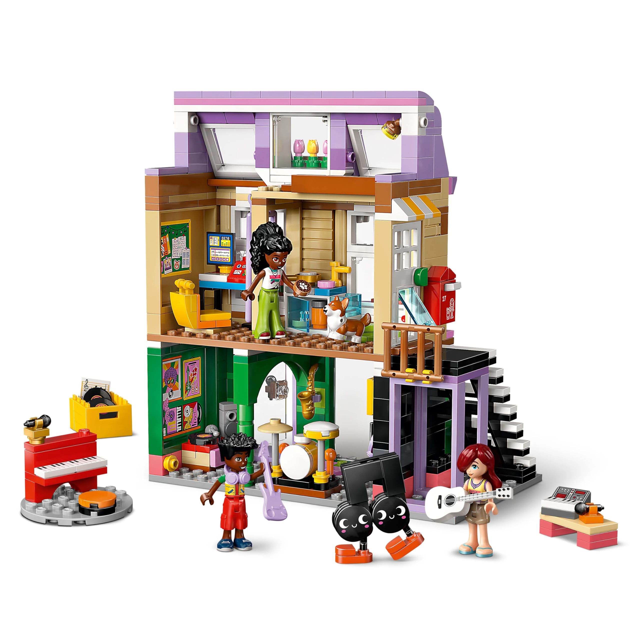LEGO Friends Music Shop & Apartment Set 42653 - 3 Minidolls, Corgi, Music Accessories | Age 7+ 4