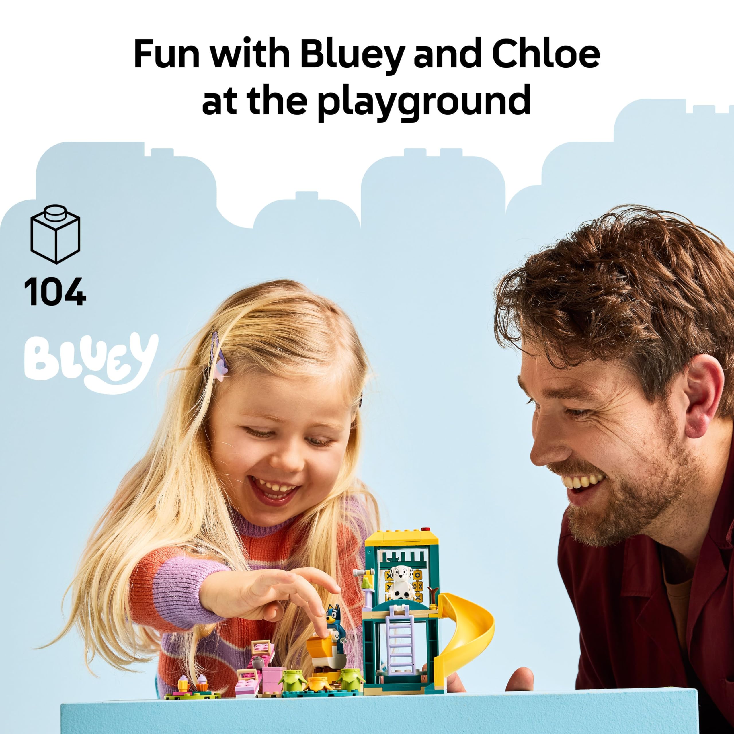 LEGO Bluey Playground Fun with Bluey and Chloe Building Set | Ages 4+ | Model 11201